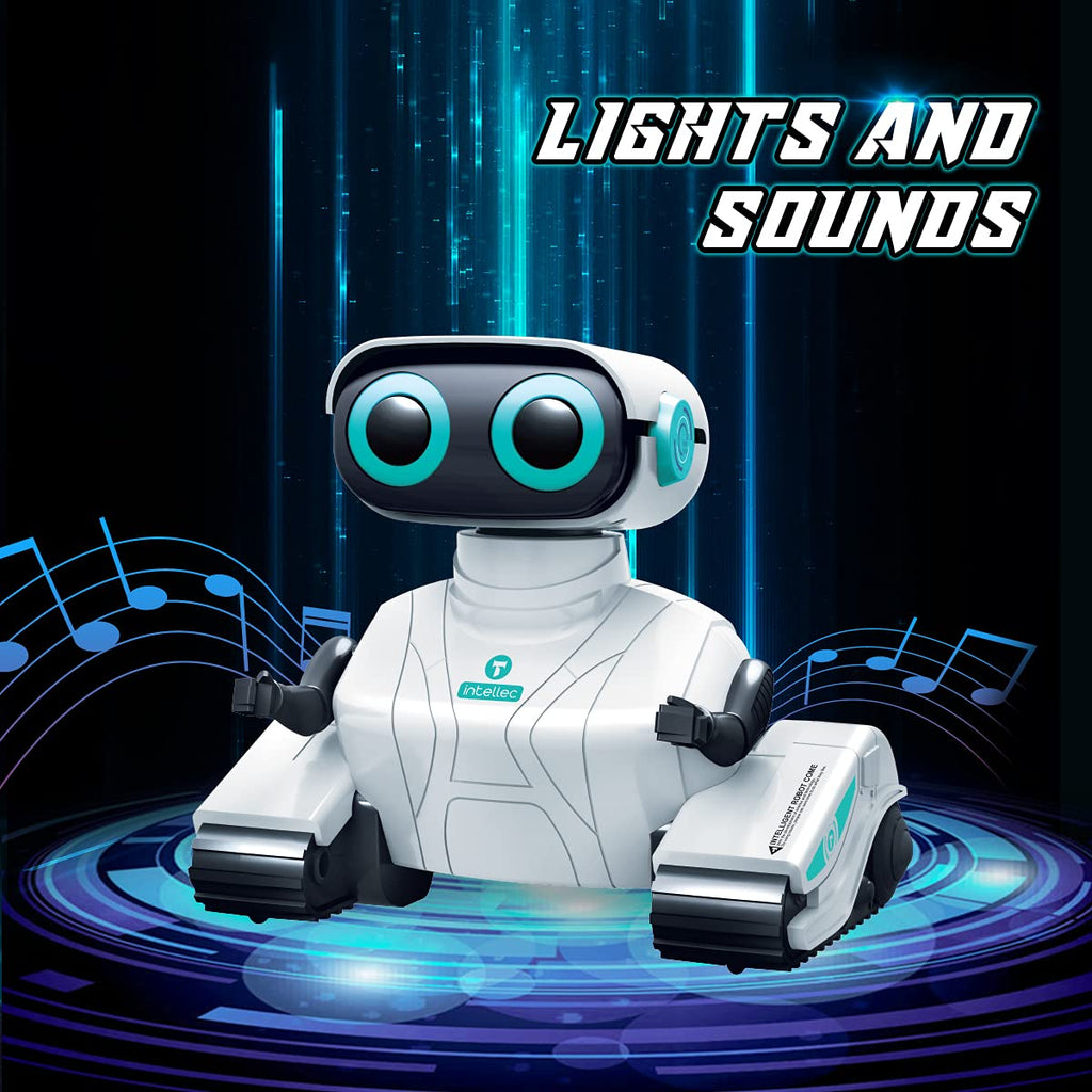 KaeKid Remote Control Robot Toy for Kids, LED Eyes, Flexible Arms, Small, White, Perfect Birthday Gift for Ages 3-8