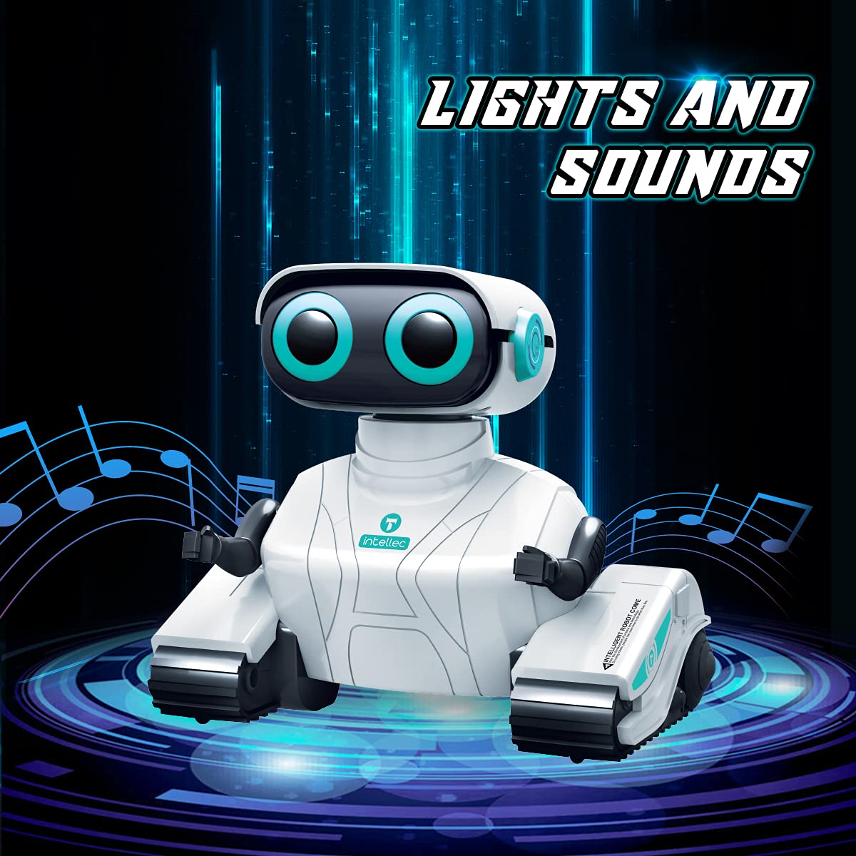 KaeKid Remote Control Robot Toy for Kids, LED Eyes, Flexible Arms, Small, White, Perfect Birthday Gift for Ages 3-8