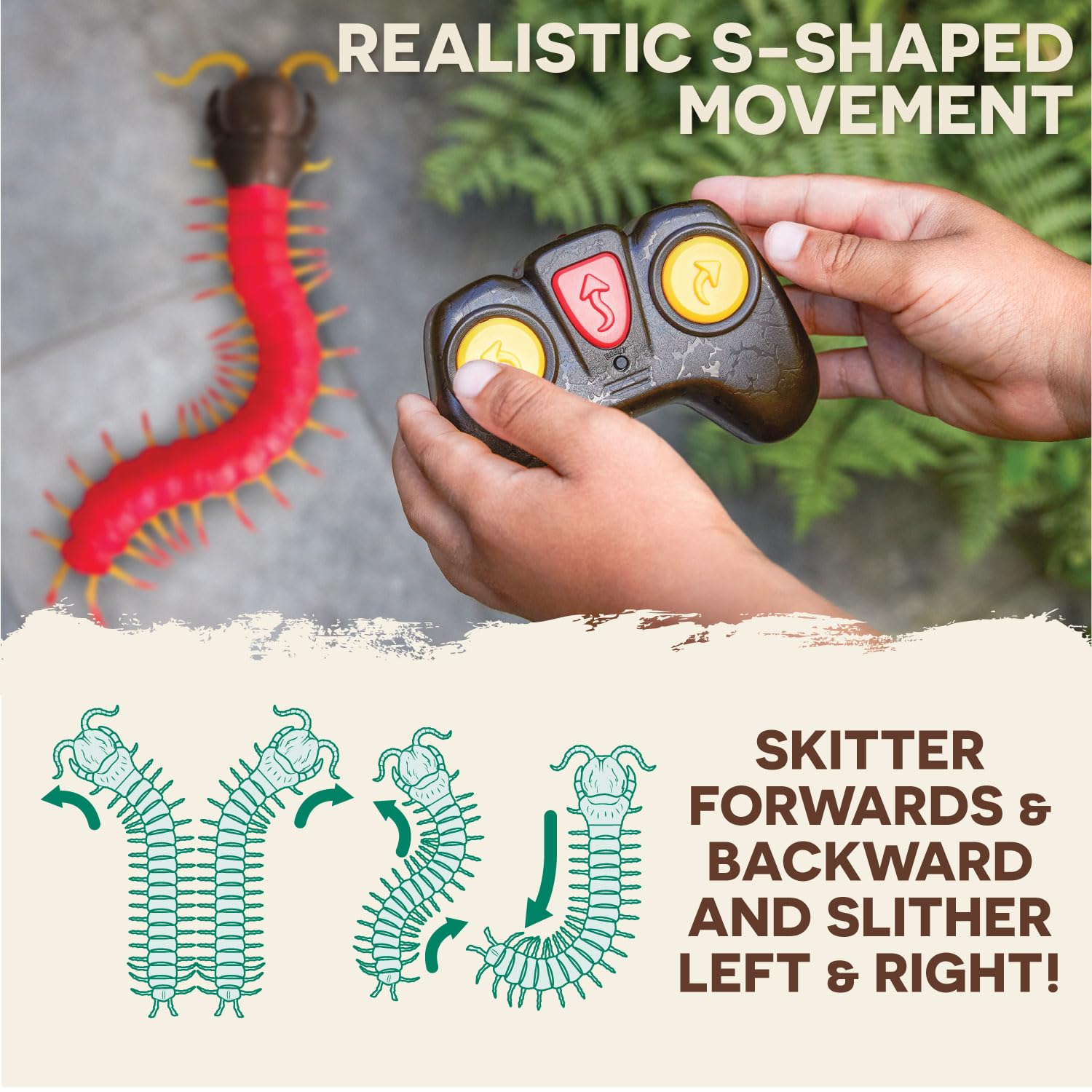 Terra by Battat RC Centipede Toy for Kids - LED Eyes, Fast Moving Legs, Multicolor, Model AN2920Z, 6 Years +