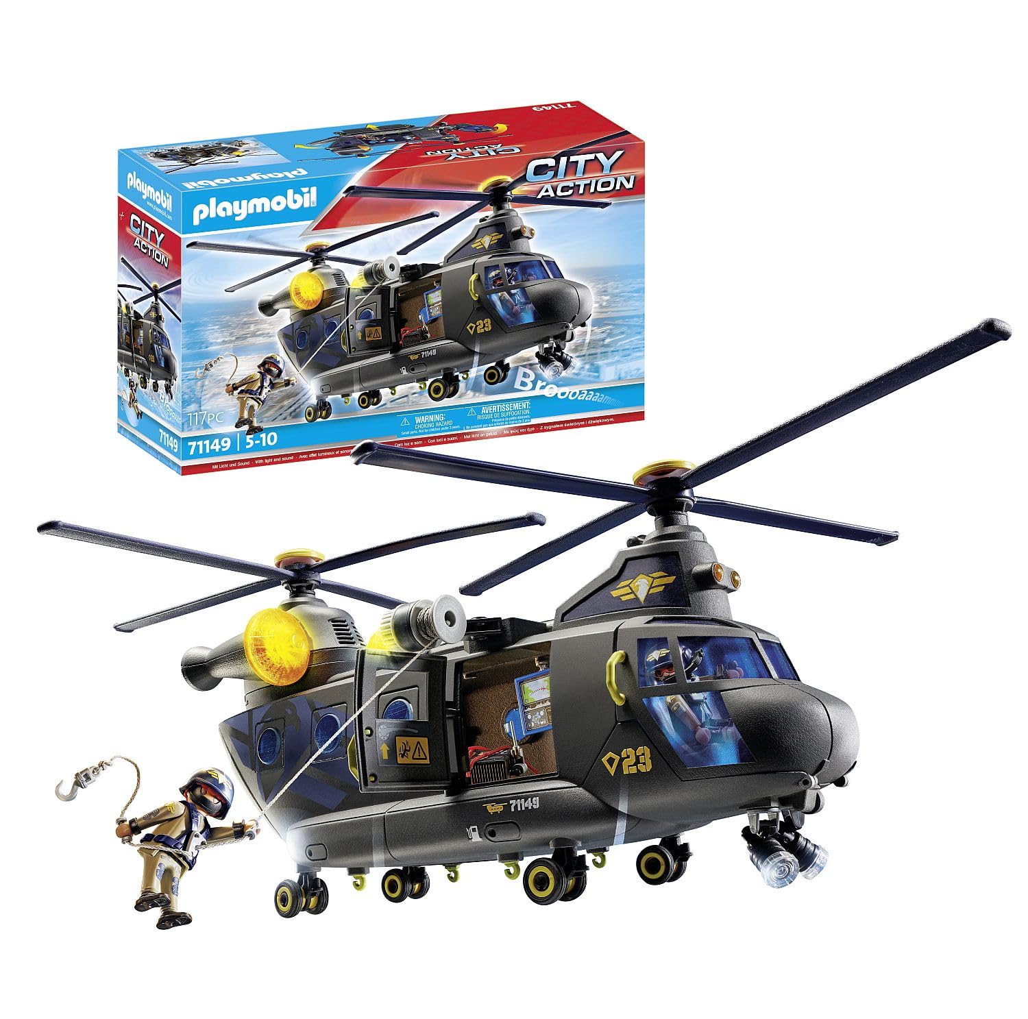 Playmobil Tactical Unit Rescue Aircraft - Small Multicolor Plastic Model 71149