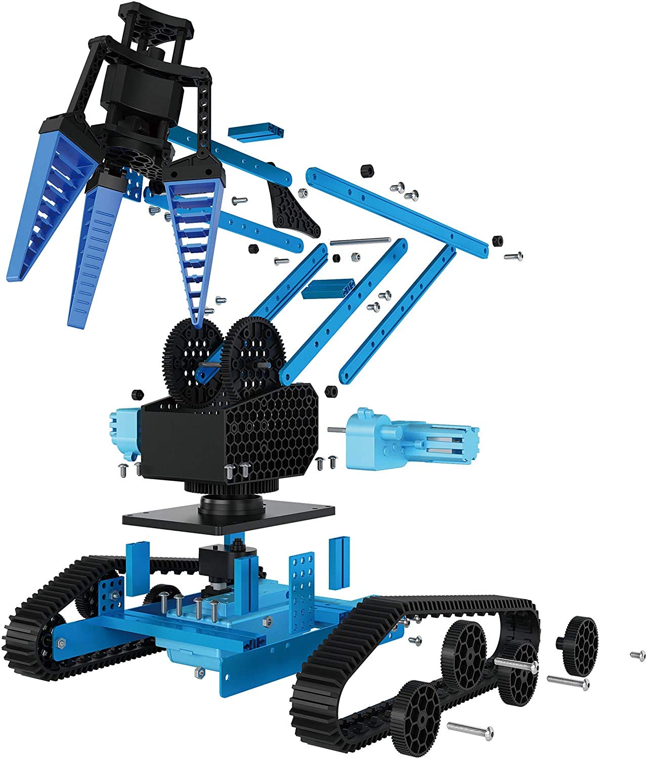 Top Race RC Robot Arm Kit - 15 Channels, Alloy Metal, Blue, Model TR-R1, DIY Educational Toy for Kids & Adults
