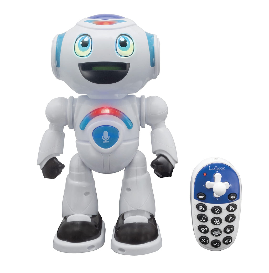 LEXiBOOK Powerman Master Robot - Interactive Toy, Programmable, Remote Control, White/Blue, Model ROB25EN, STEM, Music & Quiz Features