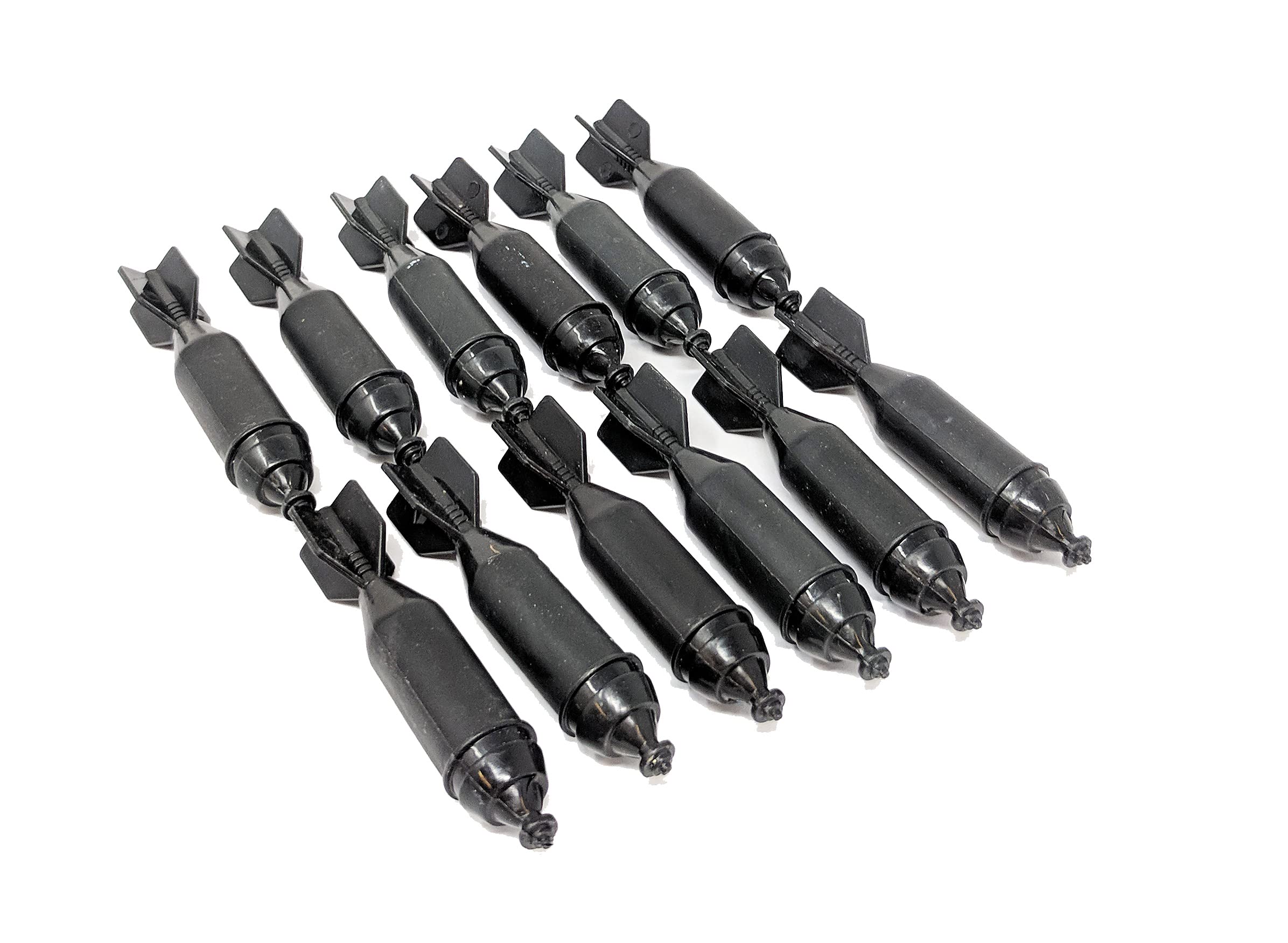Toy Essentials Military Navy Toy Torpedo Missiles Playset - 12 Pieces, Small, Black, Plastic for Action Figures, Diorama, Aircraft, Ships
