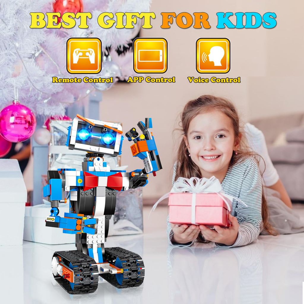 OKK Robot Building Toys - 635 Piece STEM Kit, Remote & APP Controlled, Engineering Learning, Coding DIY, for Kids Ages 8-12, Model 11050