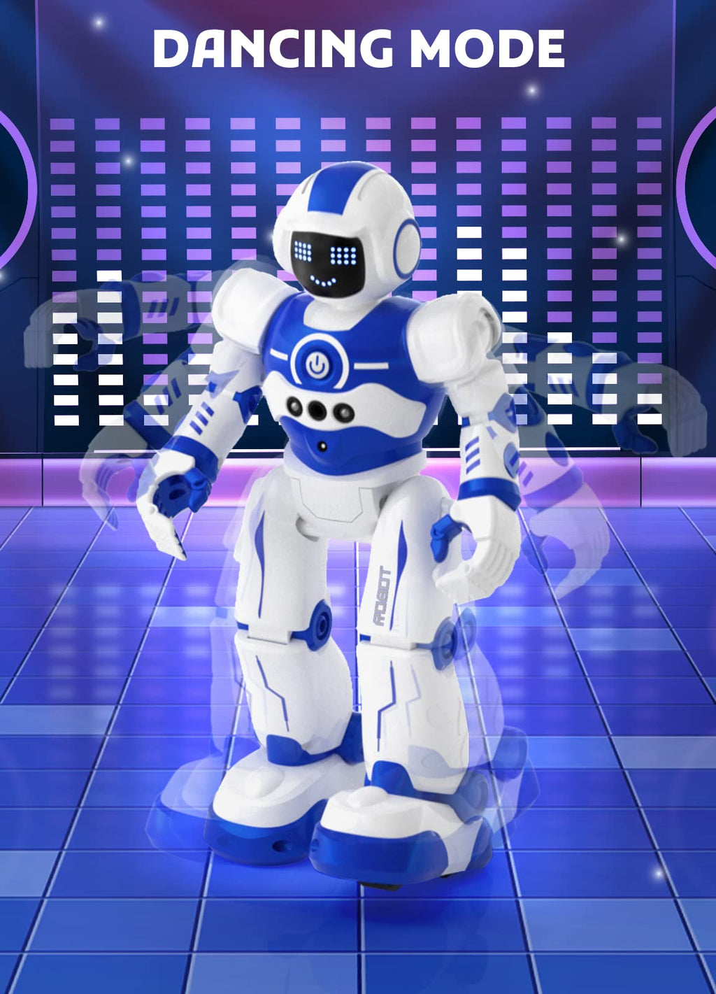 EduCuties Programmable Robot Toy for Kids, Smart Dancing & Walking, 10.6 inch, Blue, Model EC22-5R, Ideal for Ages 4-10, Birthday Gift