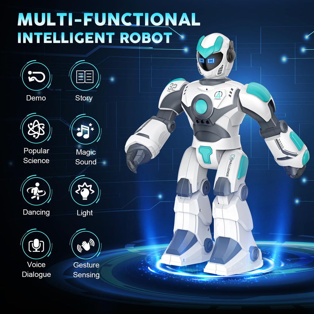 VATOS Remote Control Robot for Kids Extra Large, 15.4'' Programmable RC Robot Toy with Sing Dance, Gesture Sensing & Voice Contr