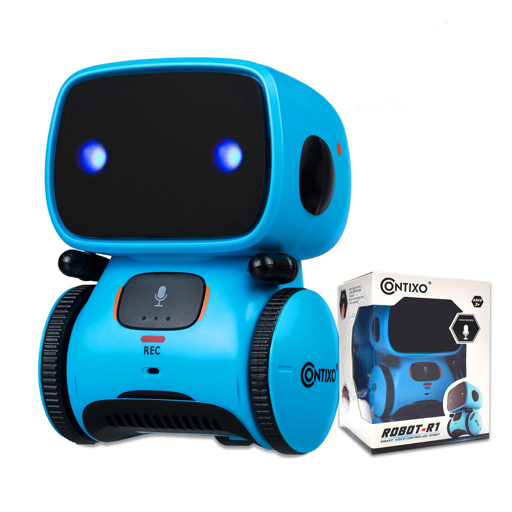 Contixo R1 Robot Toy - Voice Control, Dancing, Educational - Blue - 5.12" x 3.94" x 3.39" - Perfect Birthday Gift for Kids Ages