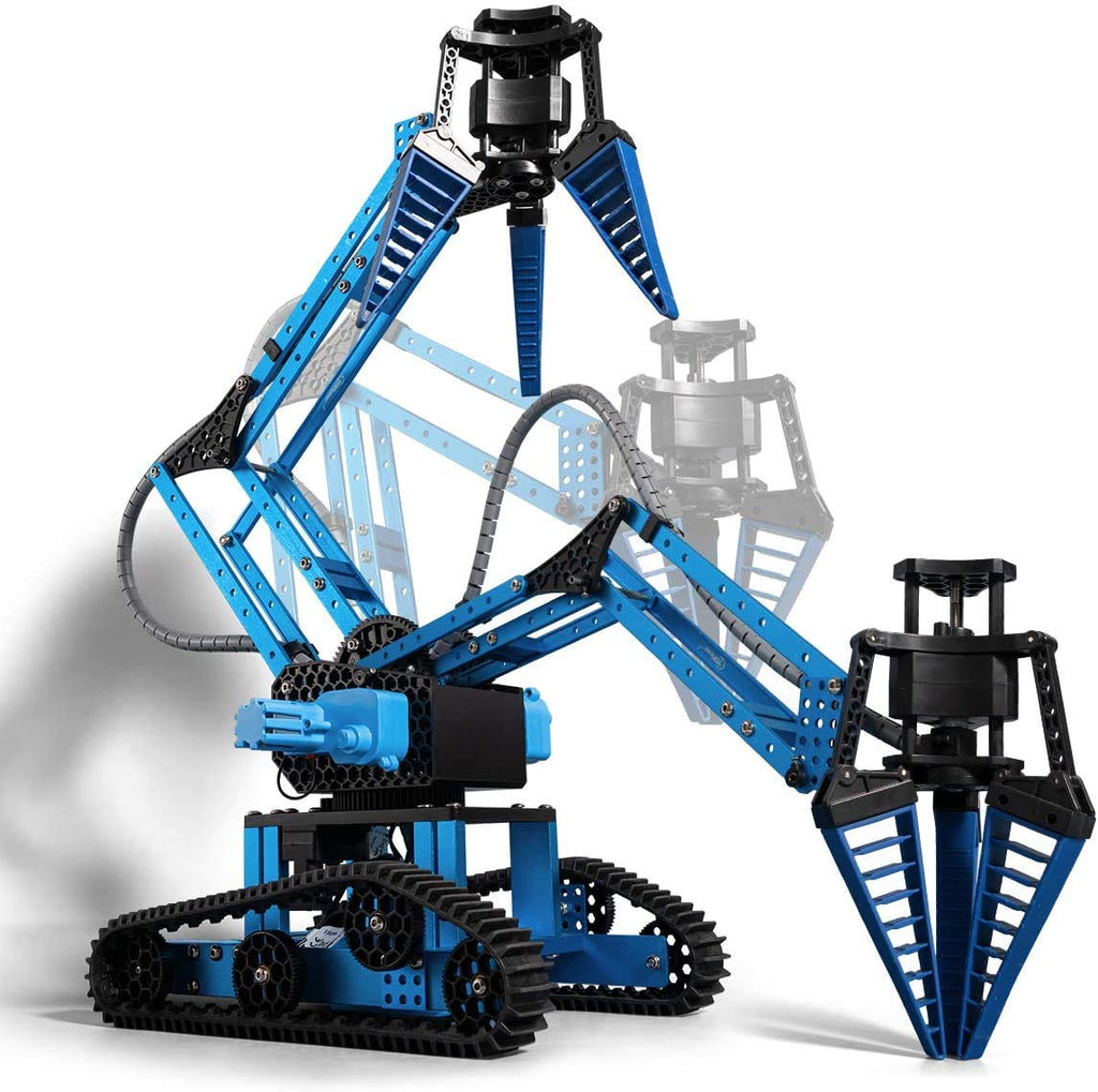 Top Race RC Robot Arm Kit - 15 Channels, Alloy Metal, Blue, Model TR-R1, DIY Educational Toy for Kids & Adults