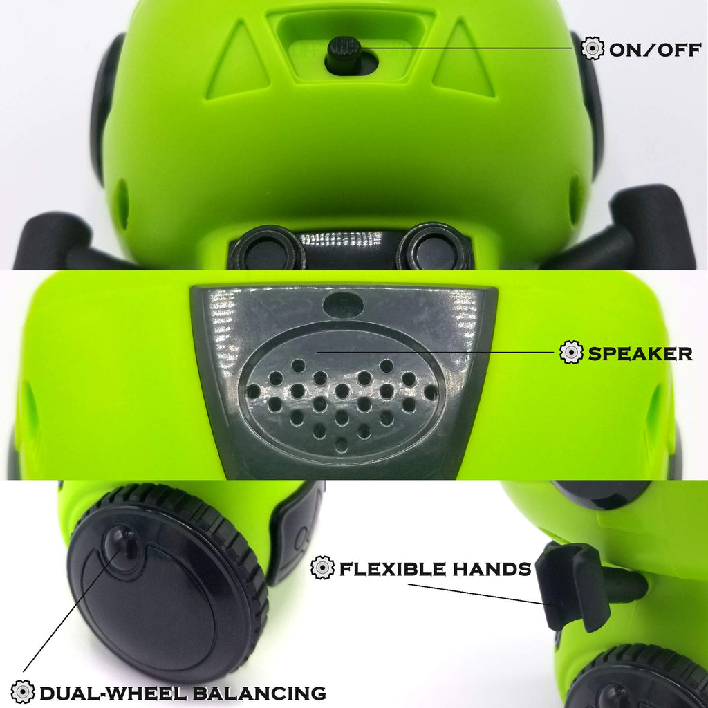 MUKIKIM JabberBot Smart RC Robot for Kids - Green, Plastic, Remote Control, Voice Effects, Programming Mode, Walkie Talkie Communication