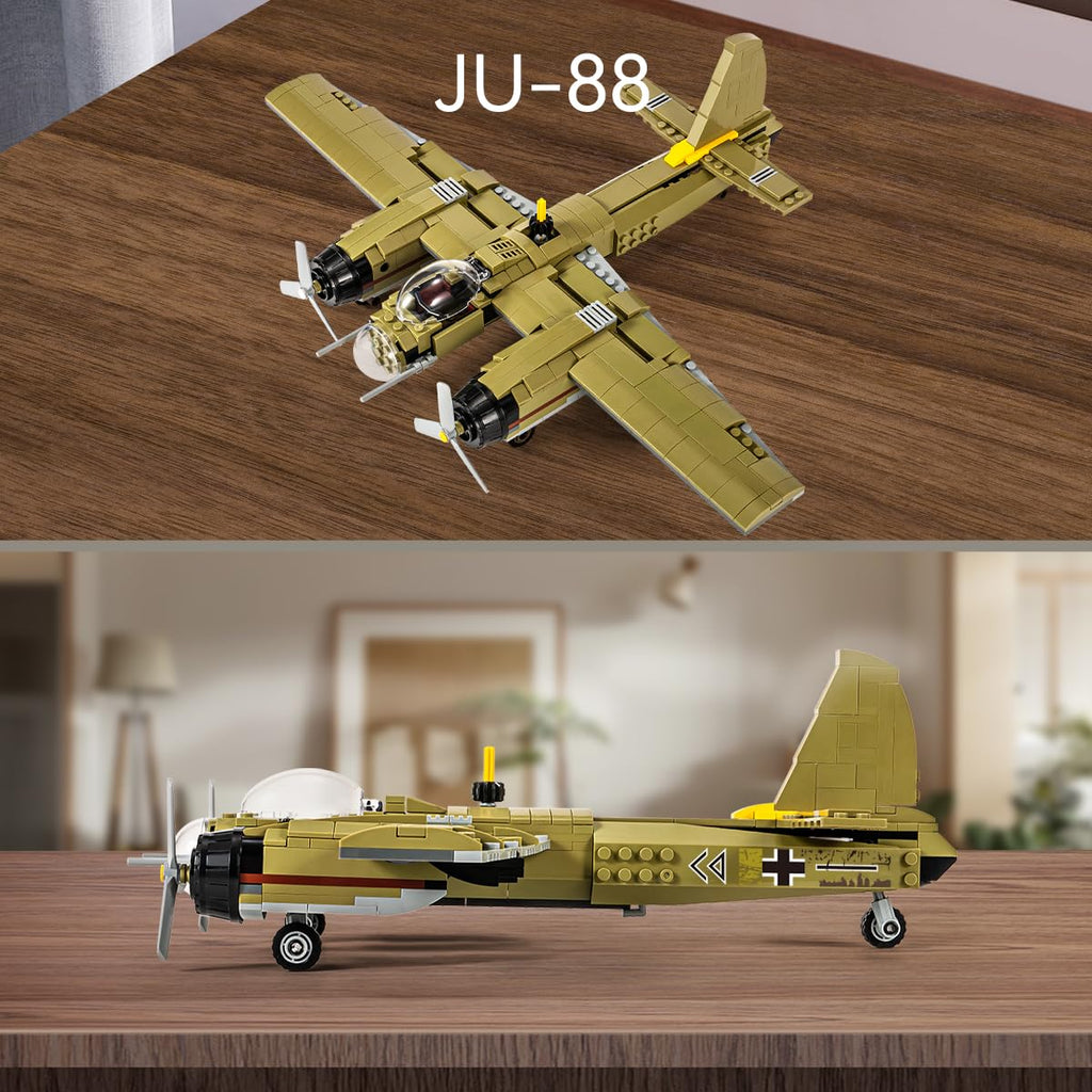 DAHONPA JU88 er  Junker Aircraft Building Set [430pcs+] Classic German Fighter Models  Perfect for Holiday Gifts and Military Displays