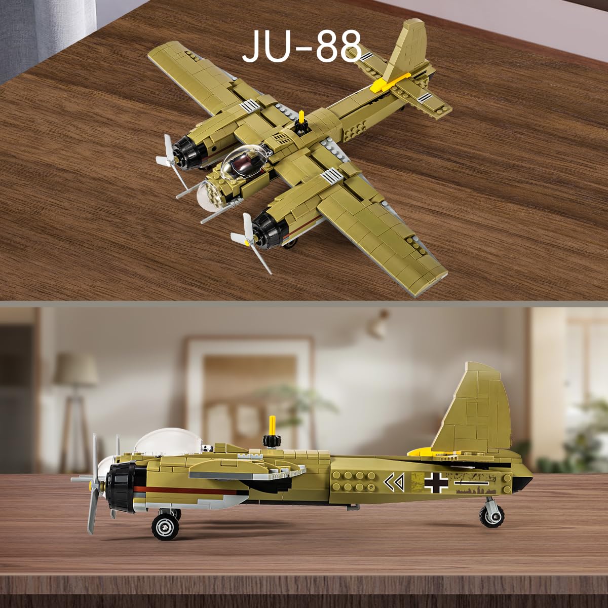 DAHONPA JU88 er  Junker Aircraft Building Set [430pcs+] Classic German Fighter Models  Perfect for Holiday Gifts and Military Displays
