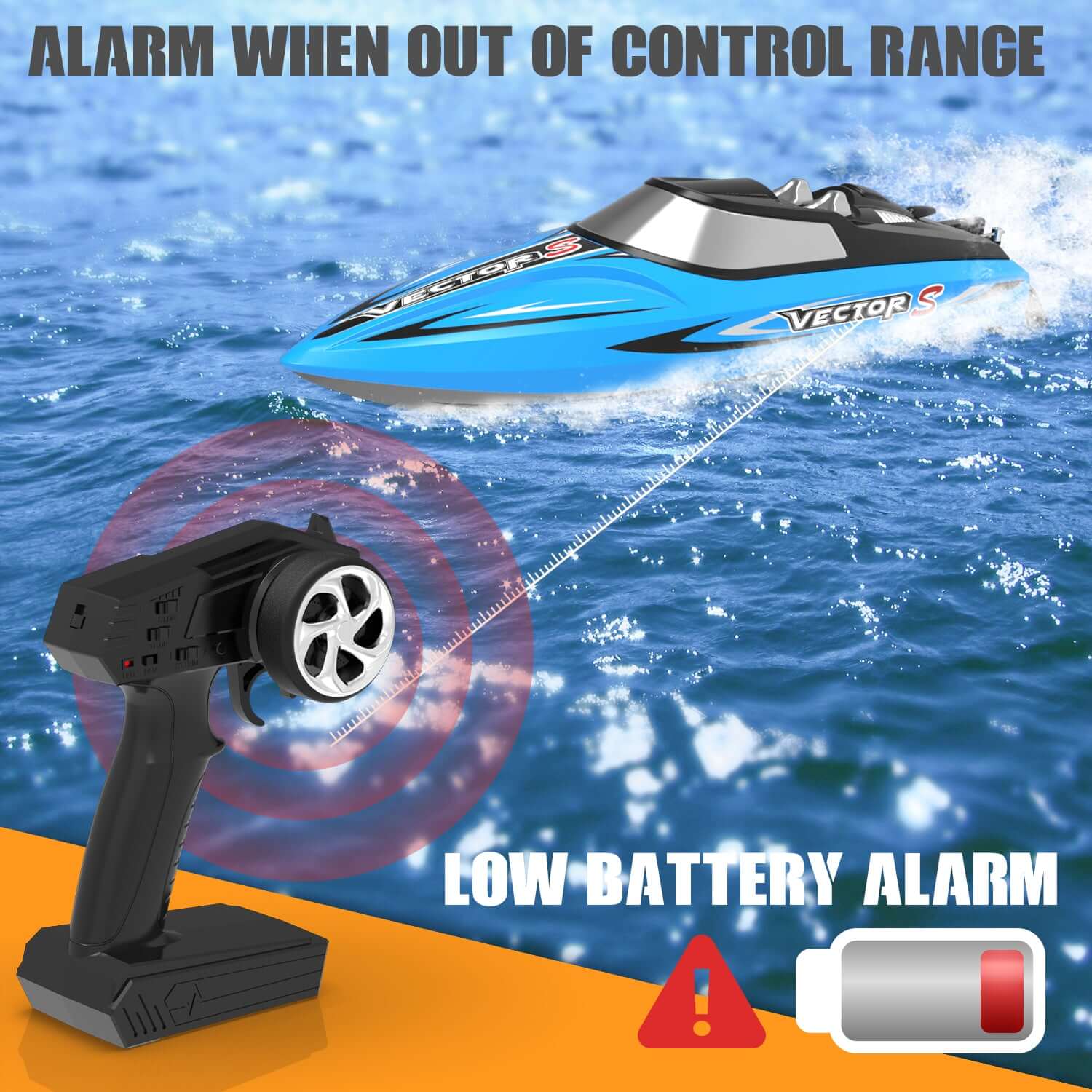 VectorS 30MPH Brushless RC Boat: Self-Righting, Fast Racing for Lakes