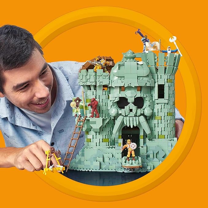 MEGA Masters of The Universe Building Set, Castle Grayskull with 3508 Pieces, 6 Poseable Micro Action Figures, 13+ Inches Tall, for Adult Collectors