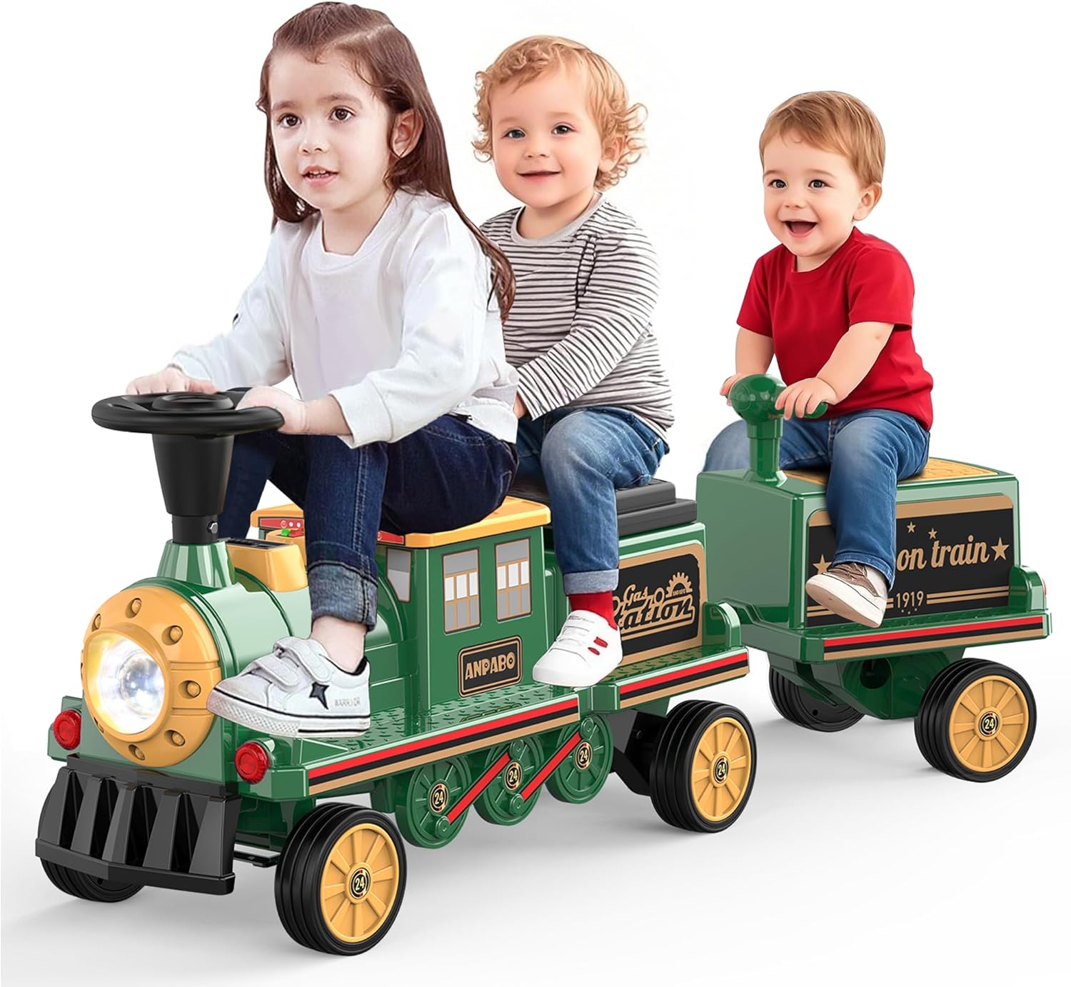 12V Trackless Ride-On Train Set