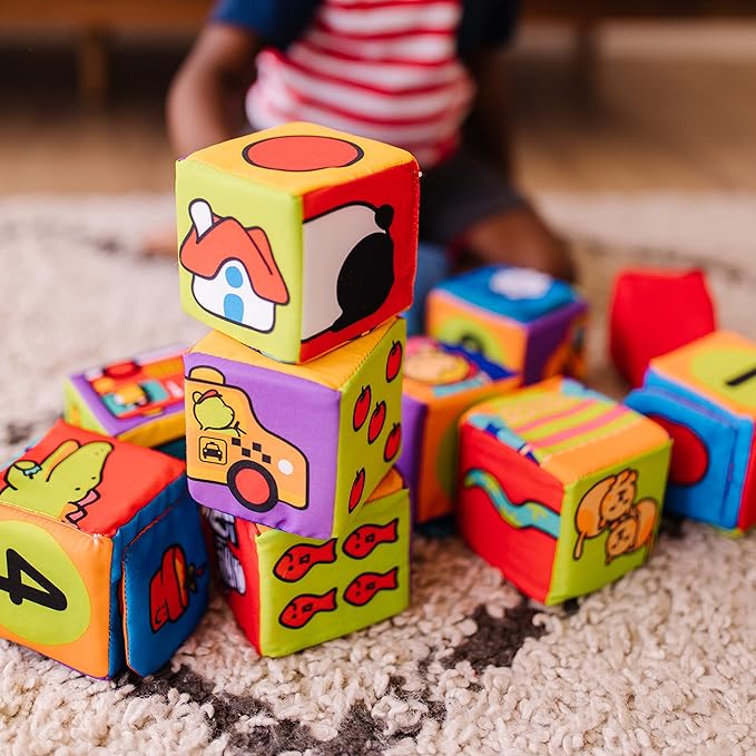 Melissa & Doug K's Kids Match and Build Soft Blocks Set