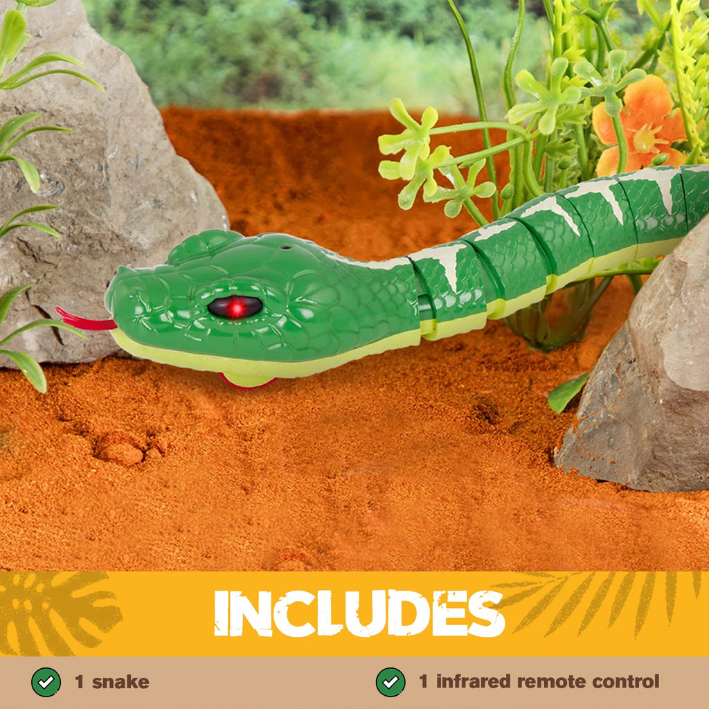 Terra by Battat Remote Control Emerald Tree Boa - Electronic Snake Toy for Kids 6+ - Green - Plastic - Model AN2801Z