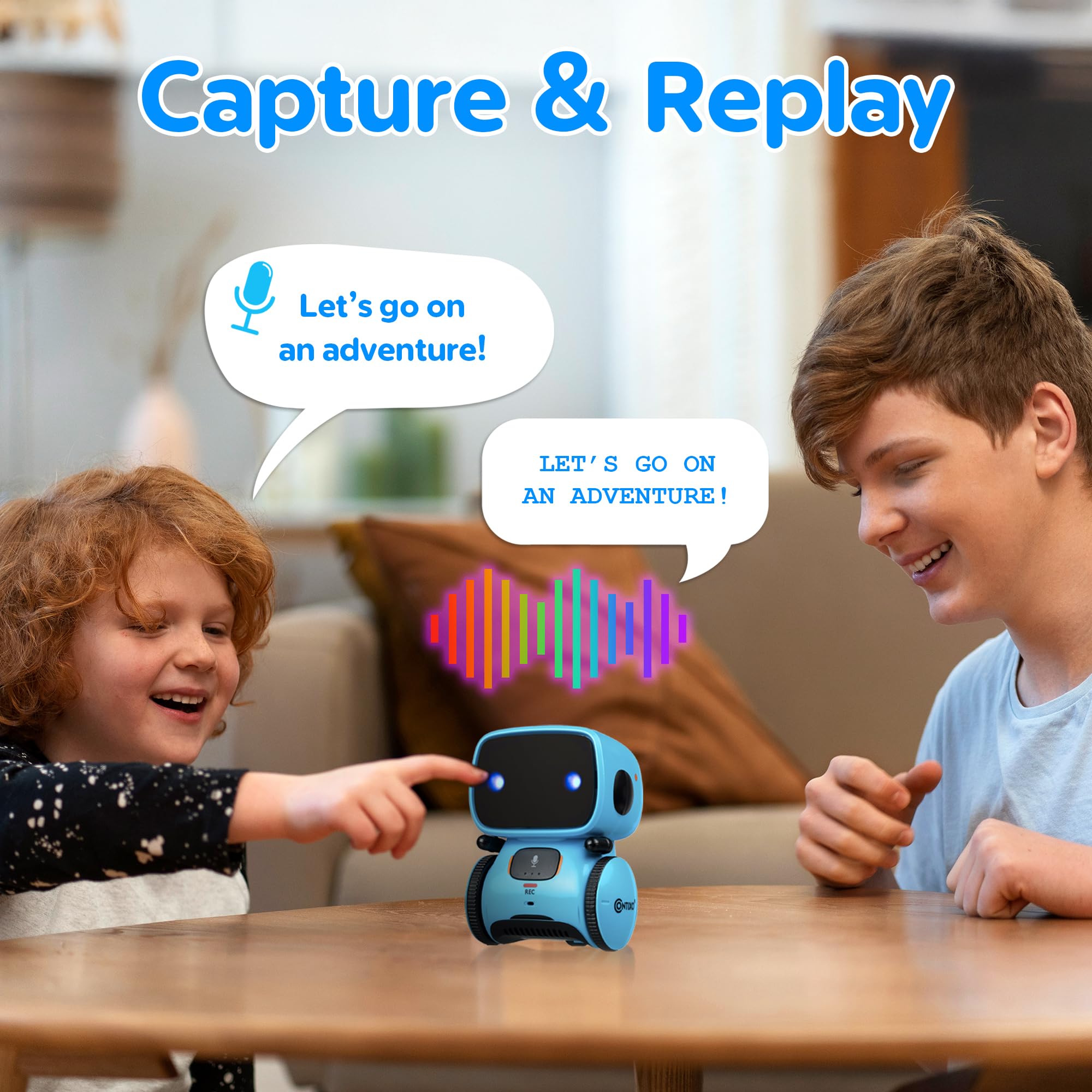 Contixo R1 Robot Toy - Voice Control, Dancing, Educational - Blue - 5.12" x 3.94" x 3.39" - Perfect Birthday Gift for Kids Ages