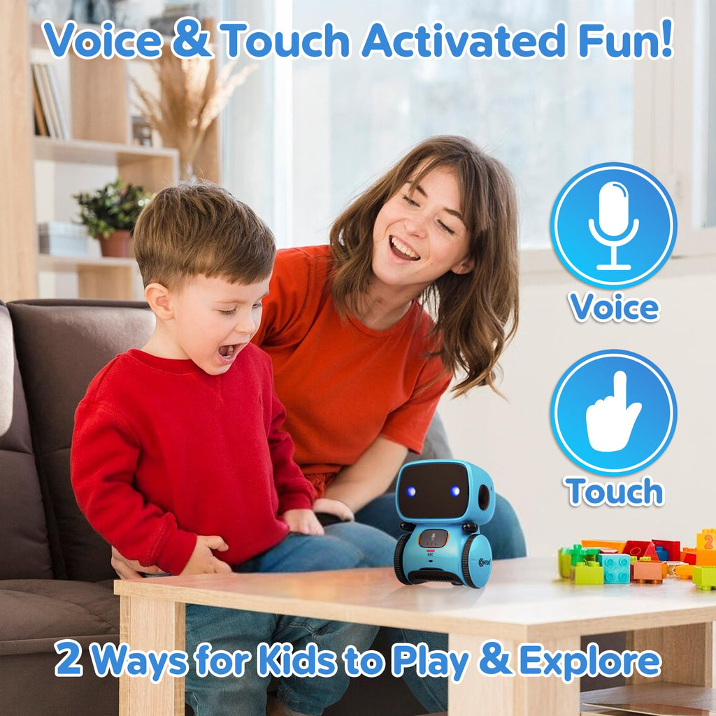 Contixo R1 Robot Toy - Voice Control, Dancing, Educational - Blue - 5.12" x 3.94" x 3.39" - Perfect Birthday Gift for Kids Ages