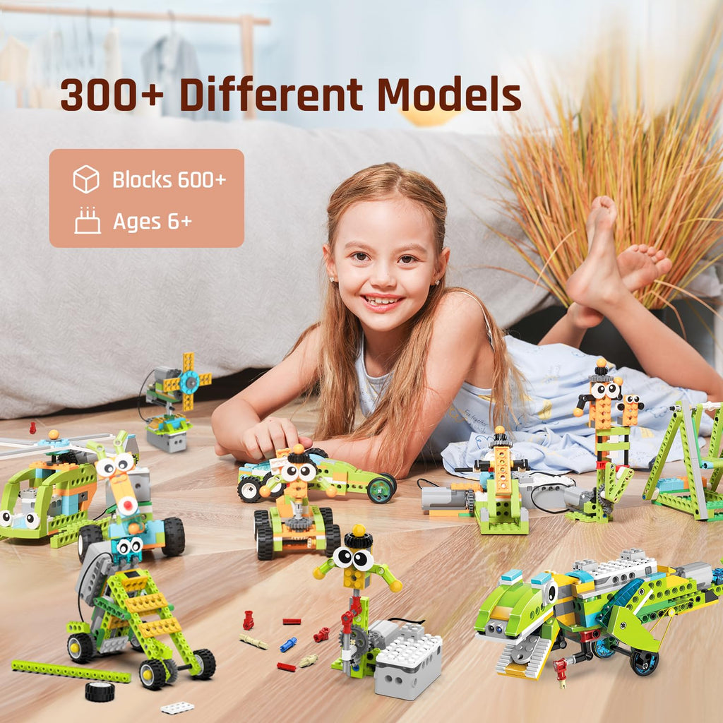 Coding Robot Kit for Kids Ages 6+, 200+ in 1 APP Control Dinosaur Robot Toy, Educational Scratch Program Robotic Kit with 47 Vid