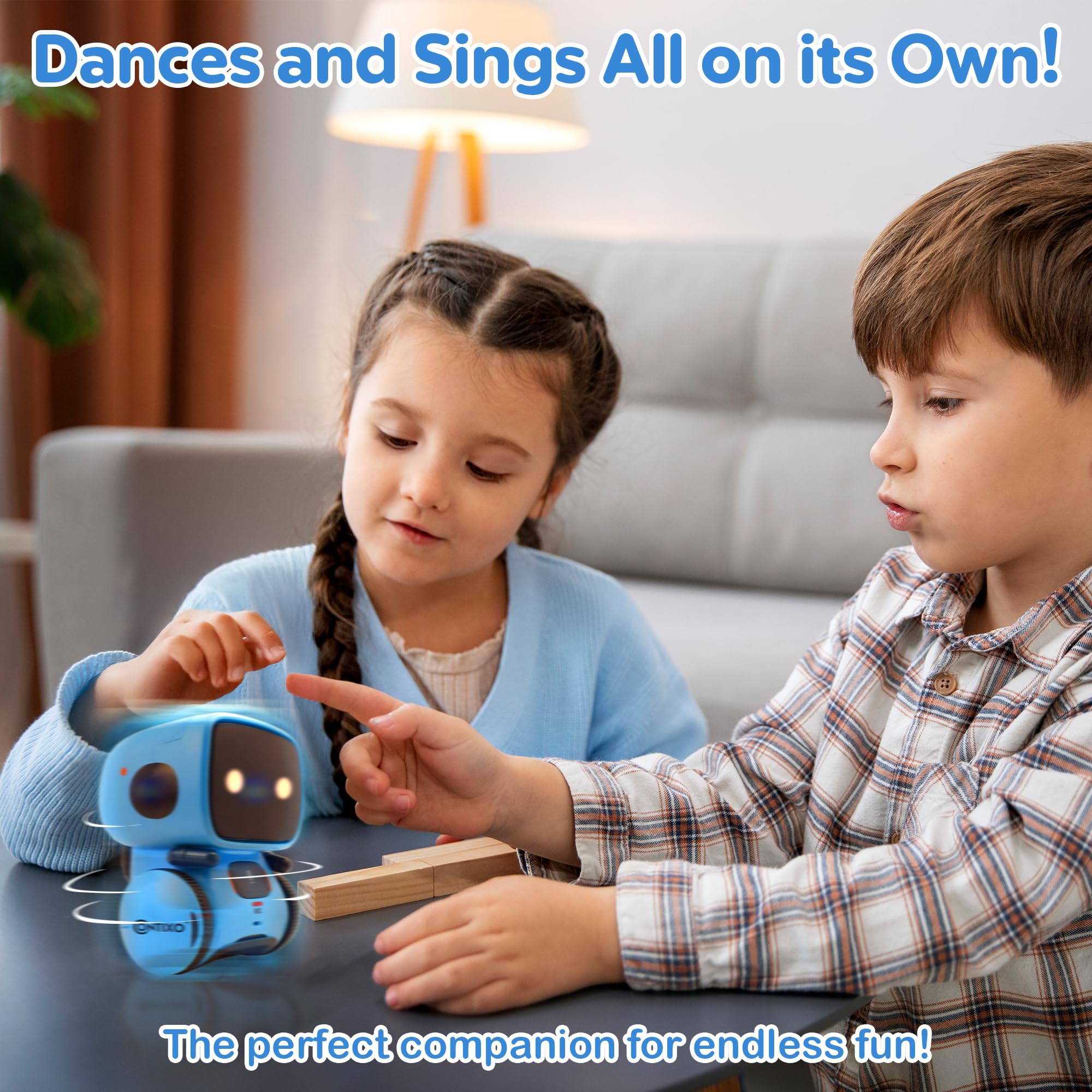 Contixo R1 Robot Toy - Voice Control, Dancing, Educational - Blue - 5.12" x 3.94" x 3.39" - Perfect Birthday Gift for Kids Ages