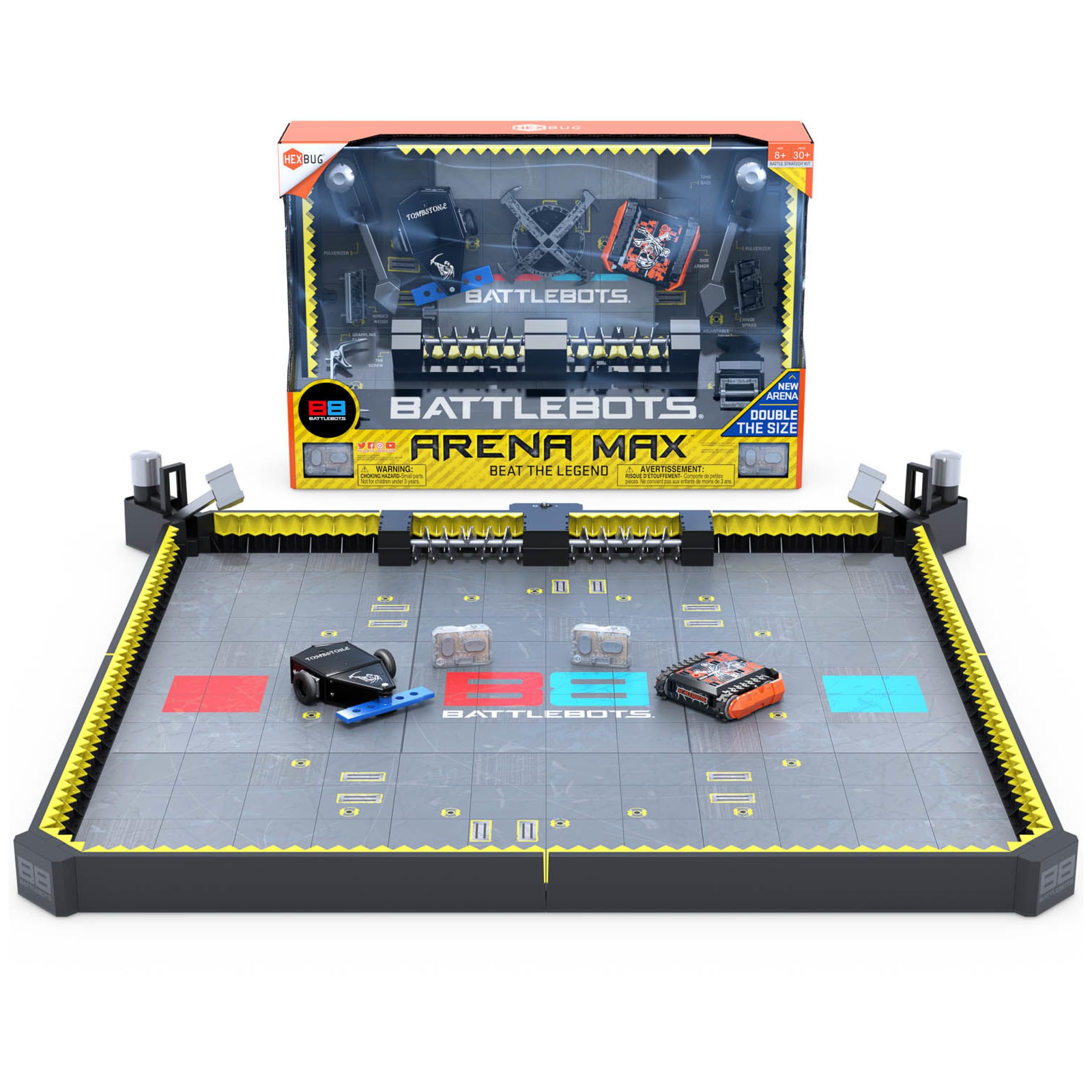 HEXBUG BattleBots Arena MAX, Multiplayer Robot Board Game for Kids, Remote Control Toy, Batteries Included, for Boys and Girls A