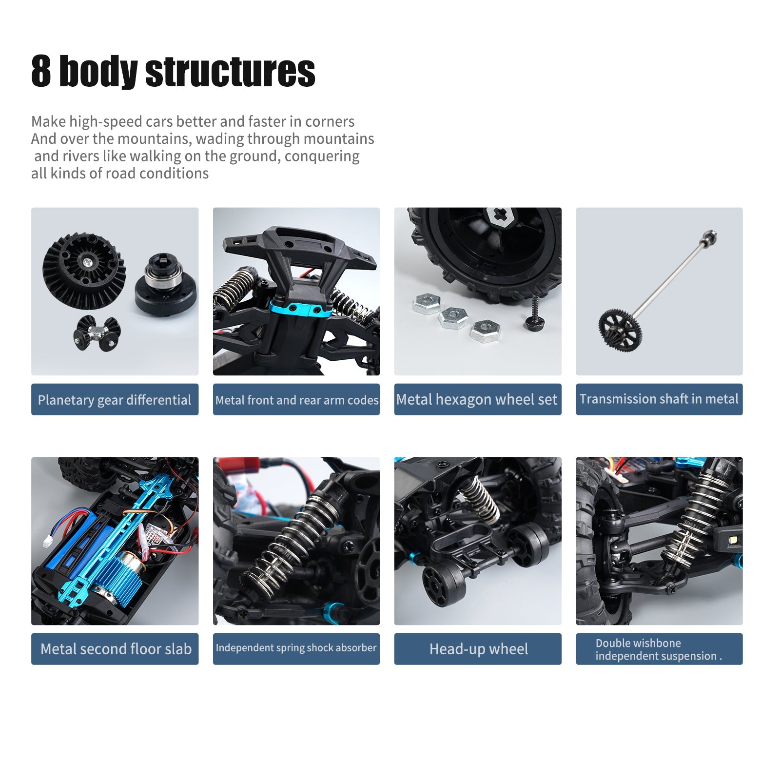 1:16 Scale 40KM/H Waterproof Offroad All Terrains RC Monster Truck (Set 16102)