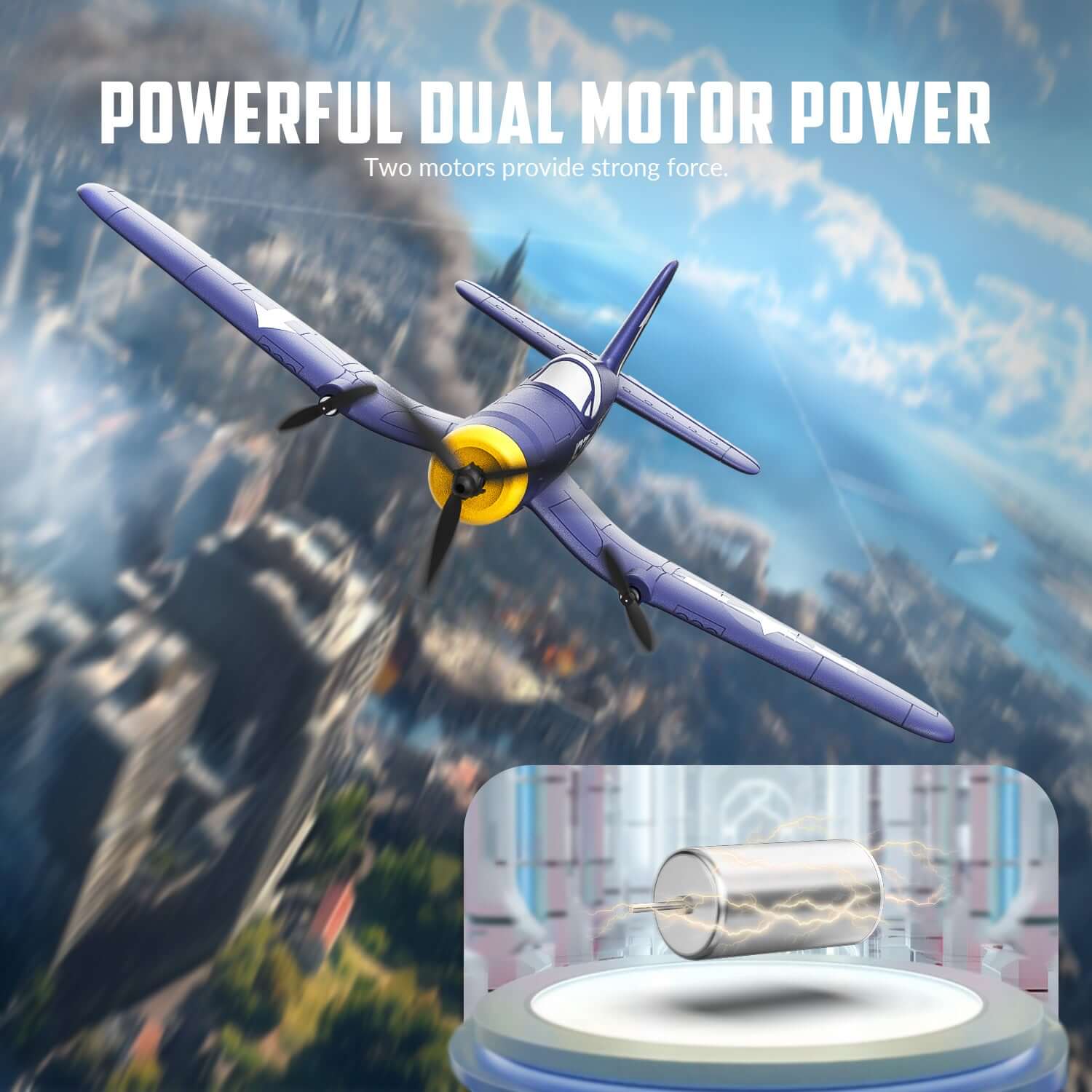 Volantex RC F4U Corsair 3CH RTF EPP Plane w/ Gyro 2.4GHz for Kids & Beginners