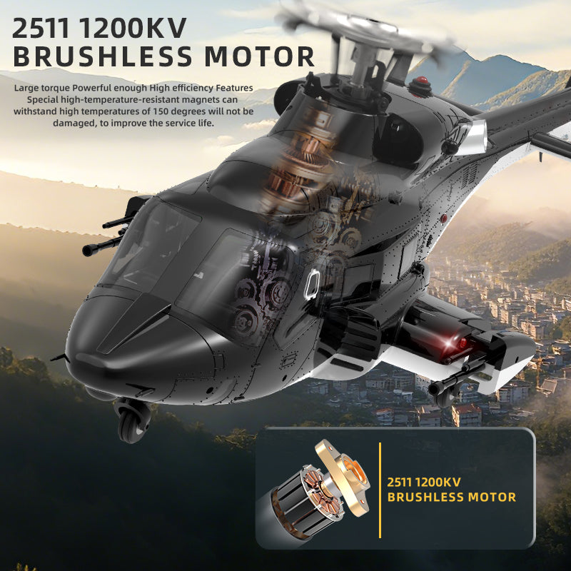 YuXiang AIRWOLF F02-V 6CH Flybarless RC Helicopter – 3D Brushless