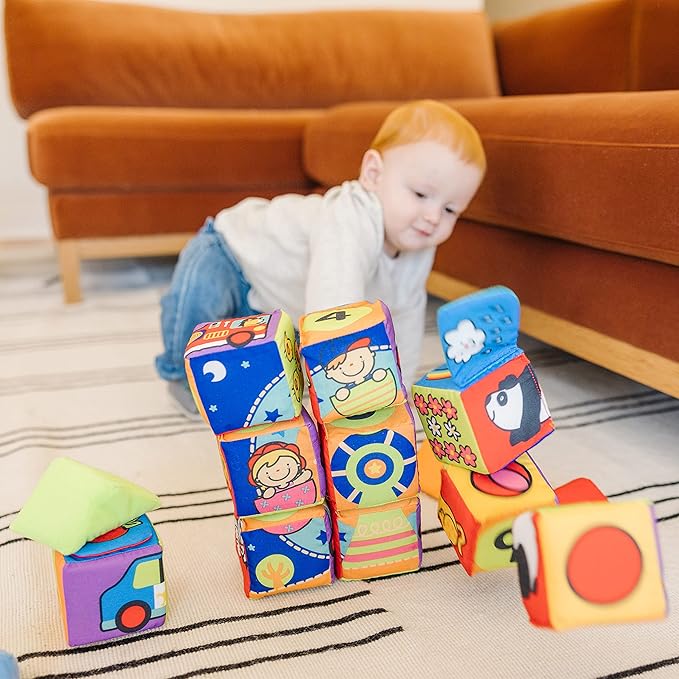 Melissa & Doug K's Kids Match and Build Soft Blocks Set