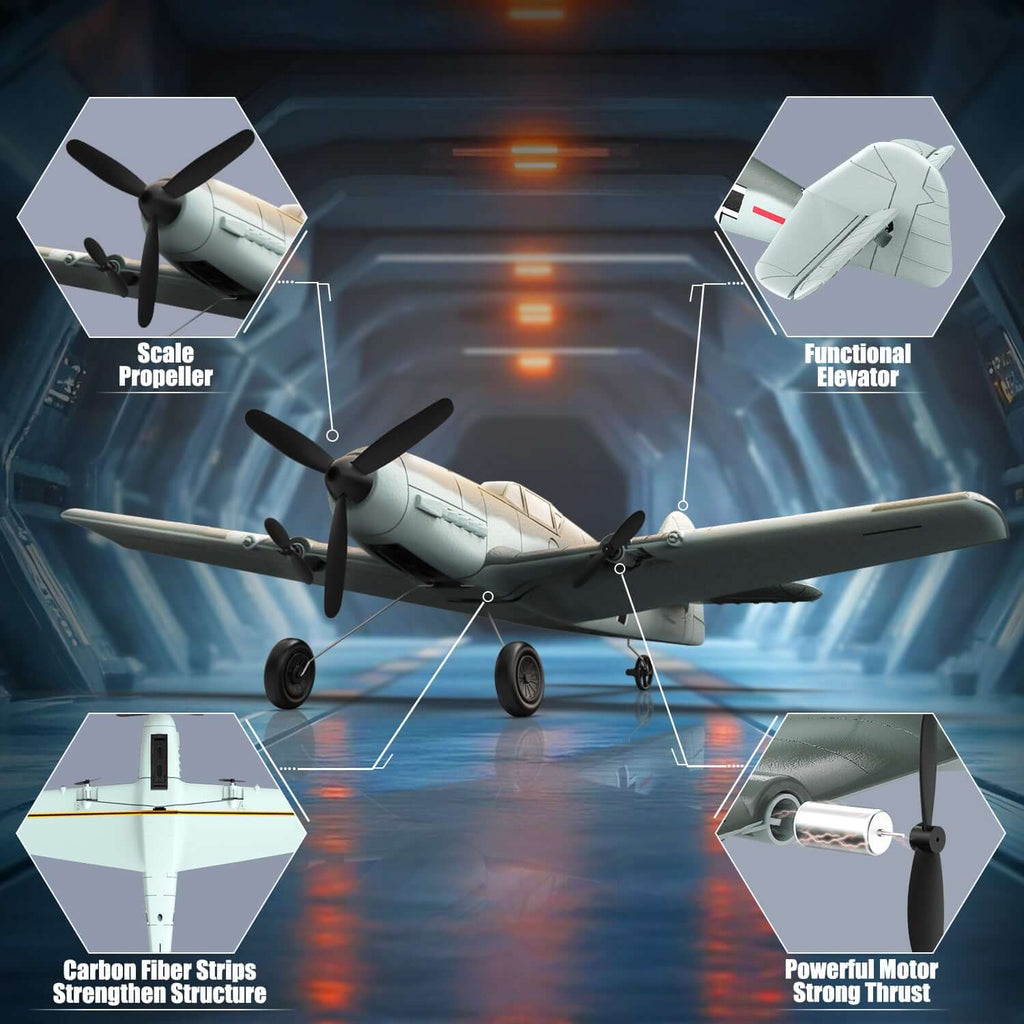 Volantex RC BF109 E 3CH RTF w/ Gyro, EPP, Grey, Beginner-Friendly