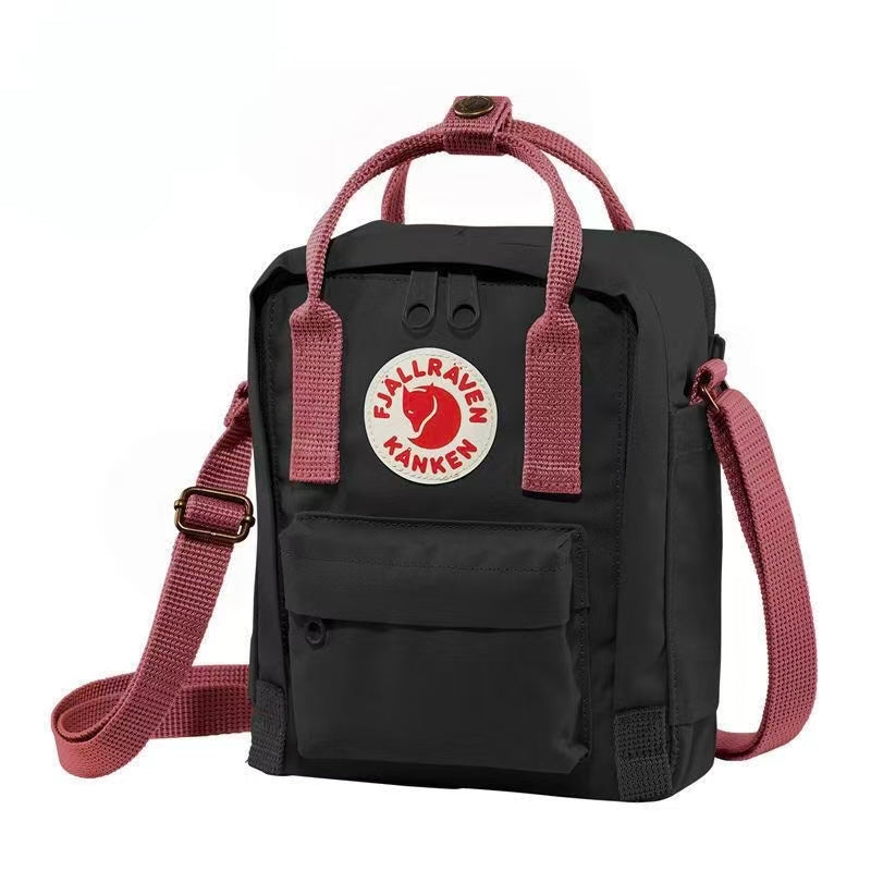 Fjallraven Kanken Rainbow Sling Black and red stripes