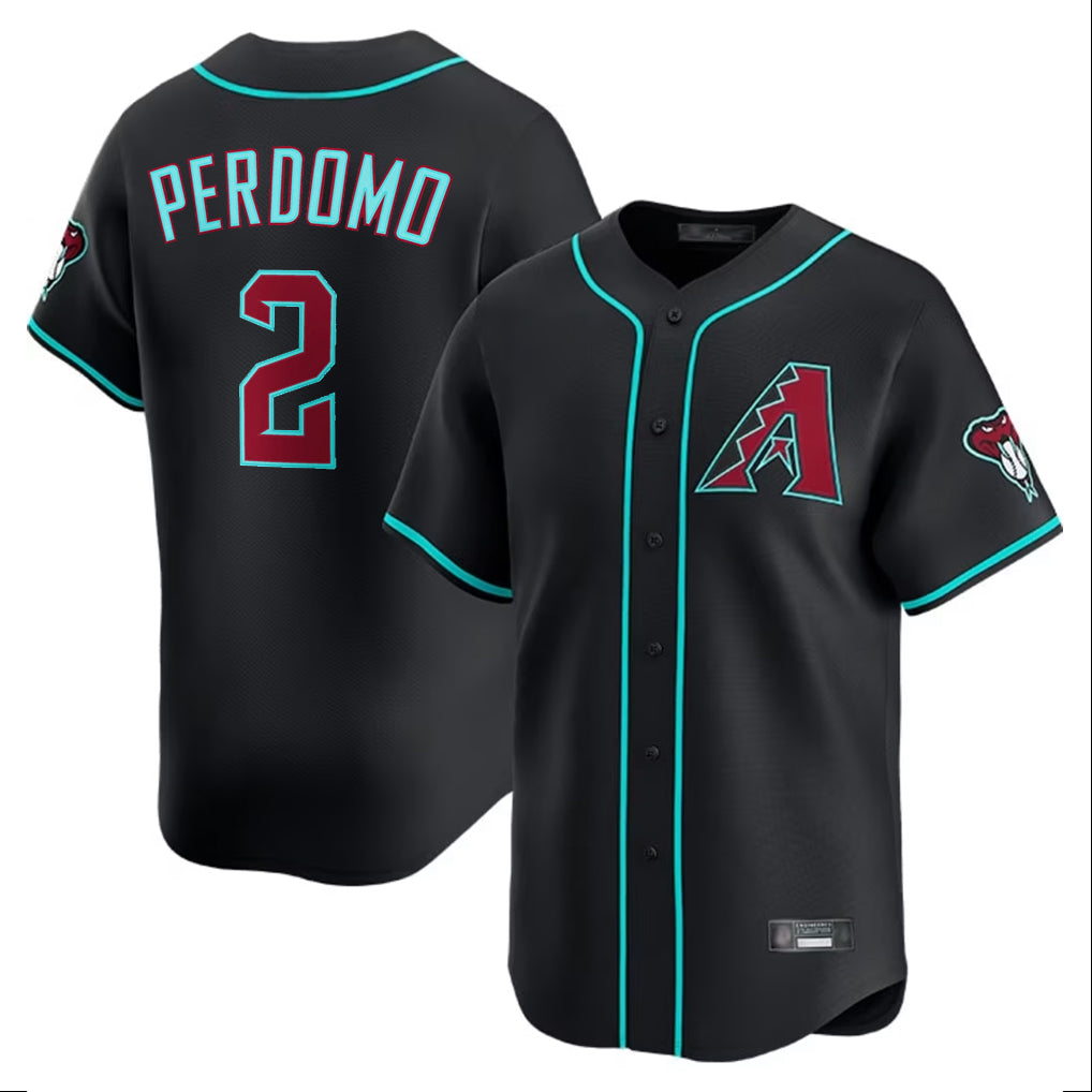 Arizona Diamondbacks #2 Geraldo Perdomo Player Black Limited Home Game Stitched Baseball Jersey