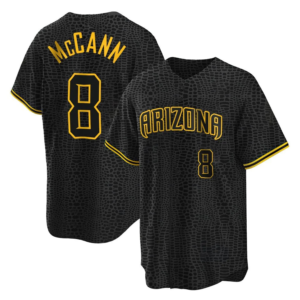 Arizona Diamondbacks #8 James McCann Player Black Snake Skin City Home Game Stitched Baseball Jersey