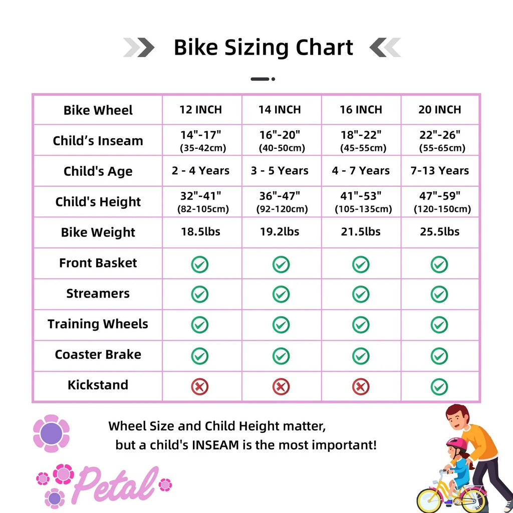 JOYSTAR Petal Girls Bike for Toddlers & Kids with Training Wheels