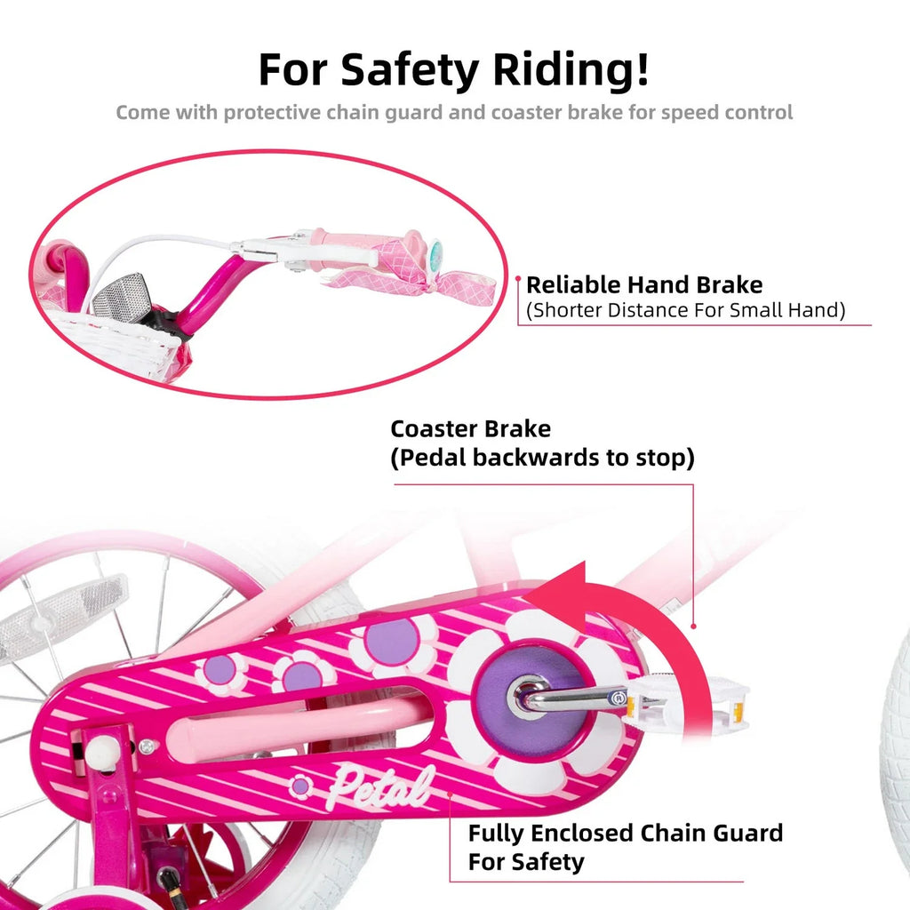 JOYSTAR Petal Girls Bike for Toddlers & Kids with Training Wheels
