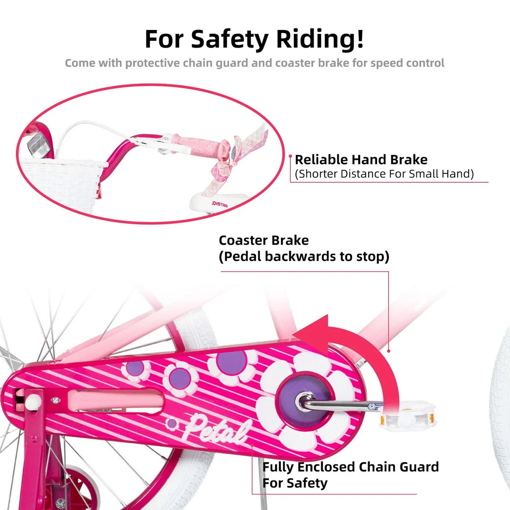 JOYSTAR Petal Girls Bike for Toddlers & Kids with Training Wheels