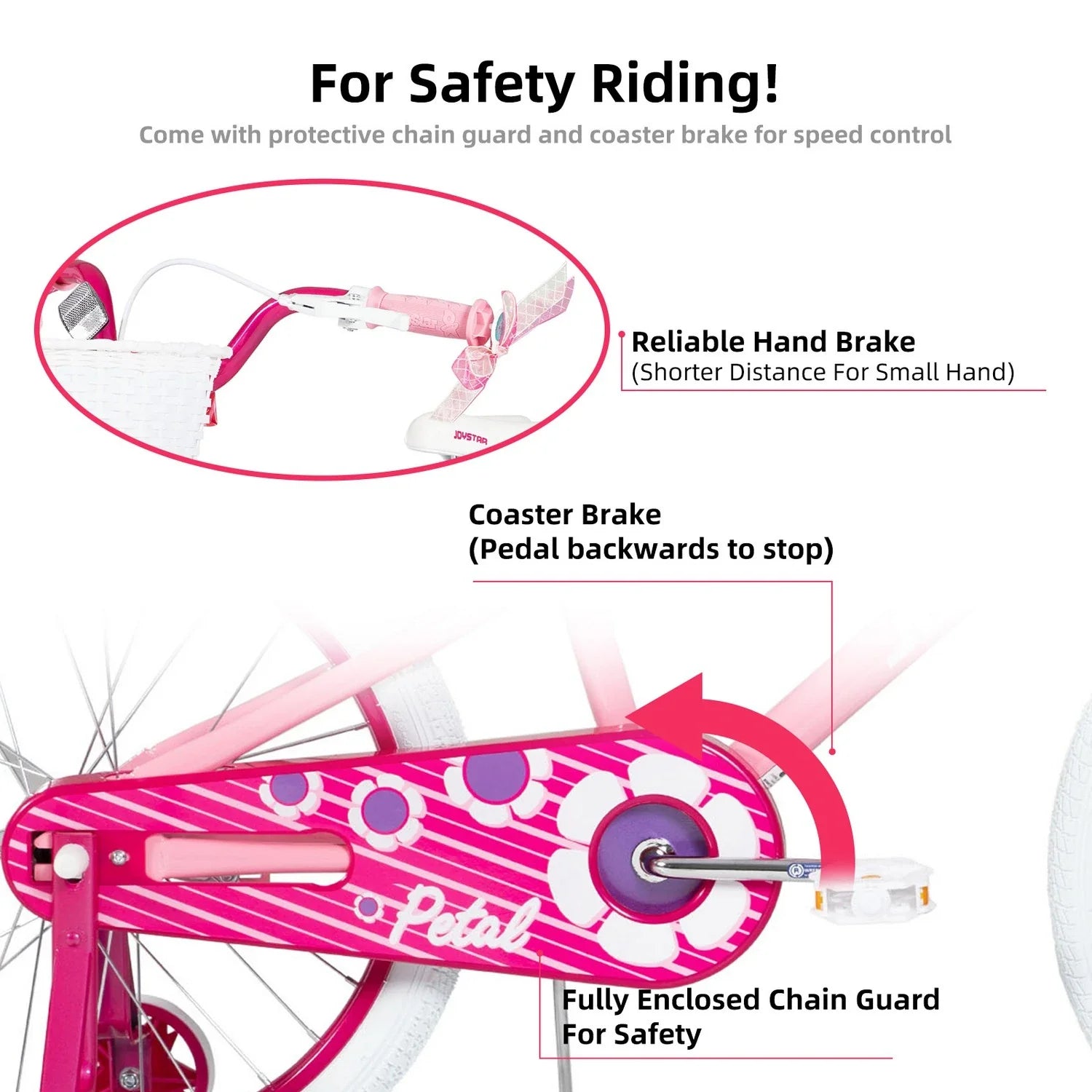 JOYSTAR Petal Girls Bike for Toddlers & Kids with Training Wheels