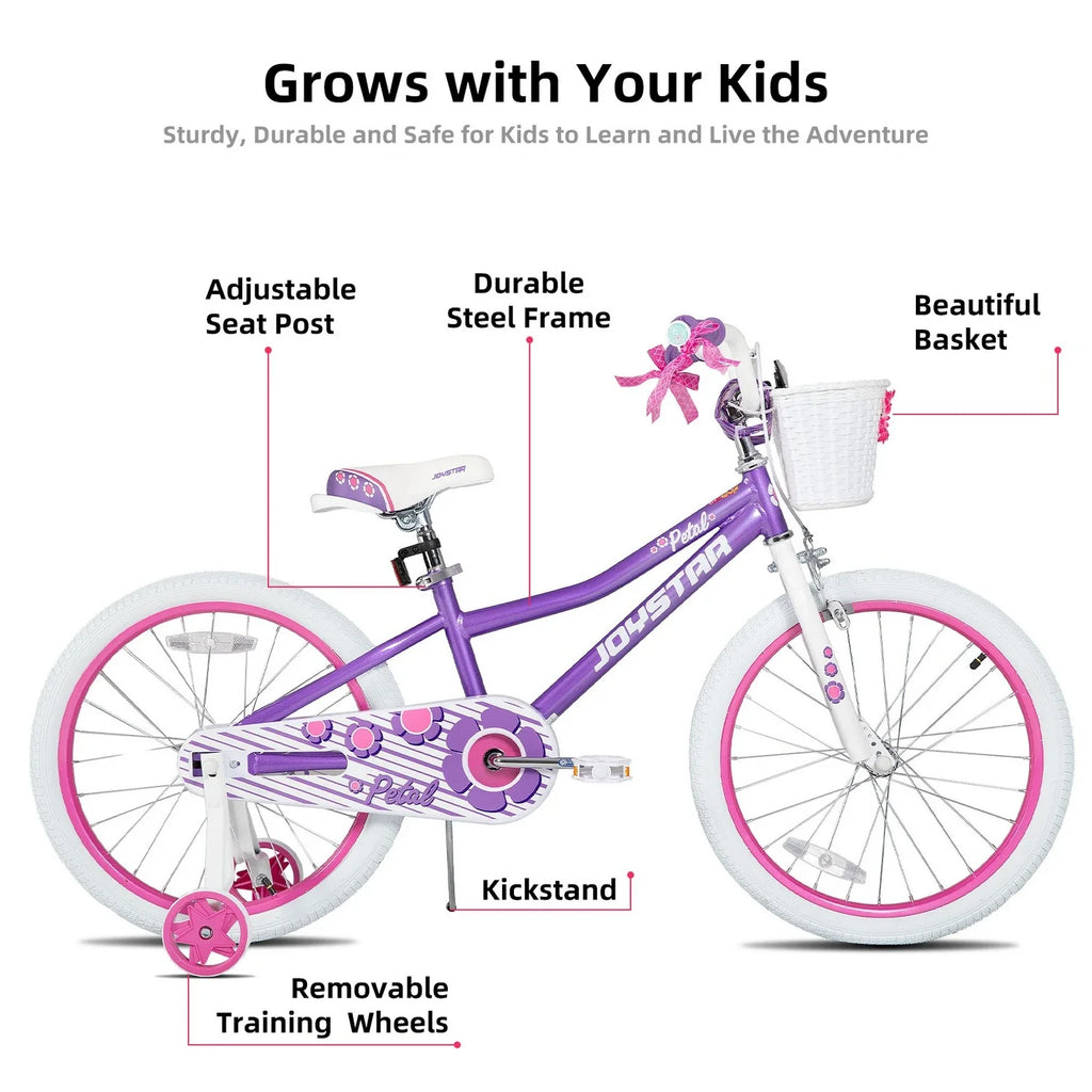 JOYSTAR Petal Girls Bike for Toddlers & Kids with Training Wheels
