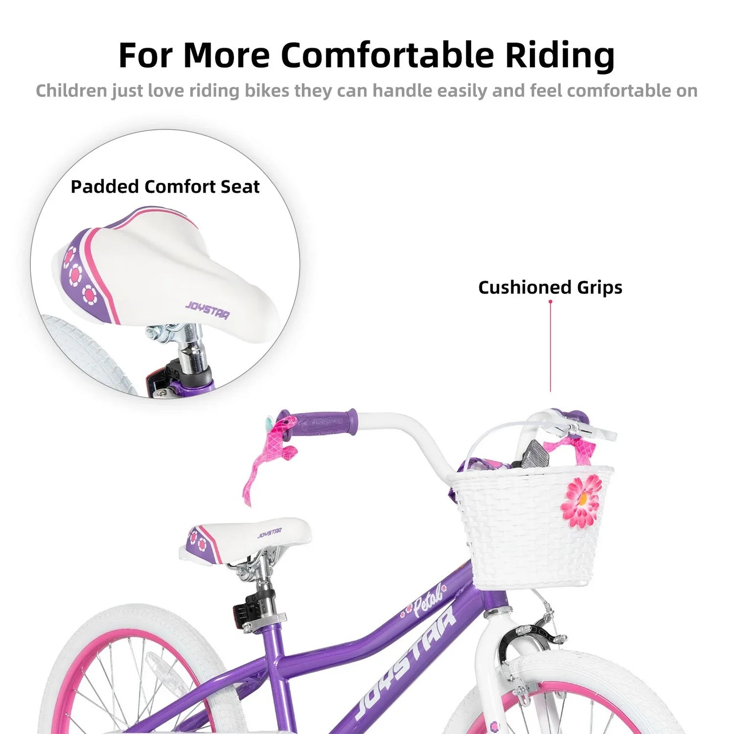 JOYSTAR Petal Girls Bike for Toddlers & Kids with Training Wheels