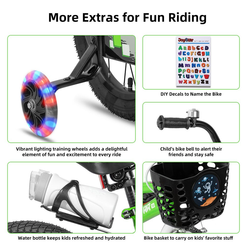 JOYSTAR Pluto 2.0 Kids Bike with Flash Training Wheels