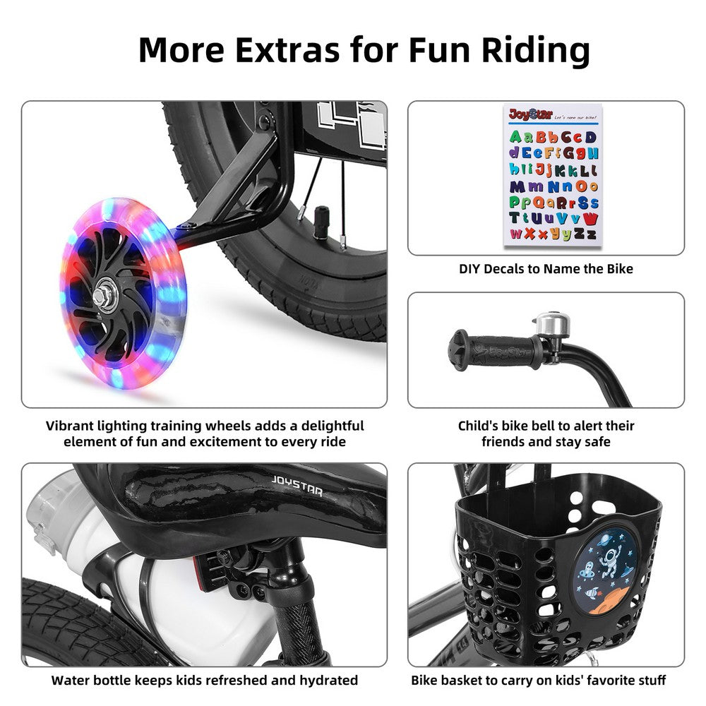 JOYSTAR Pluto 2.0 Kids Bike with Flash Training Wheels
