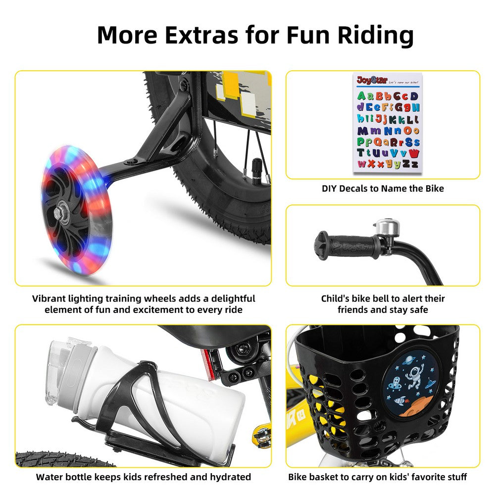 JOYSTAR Pluto 2.0 Kids Bike with Flash Training Wheels