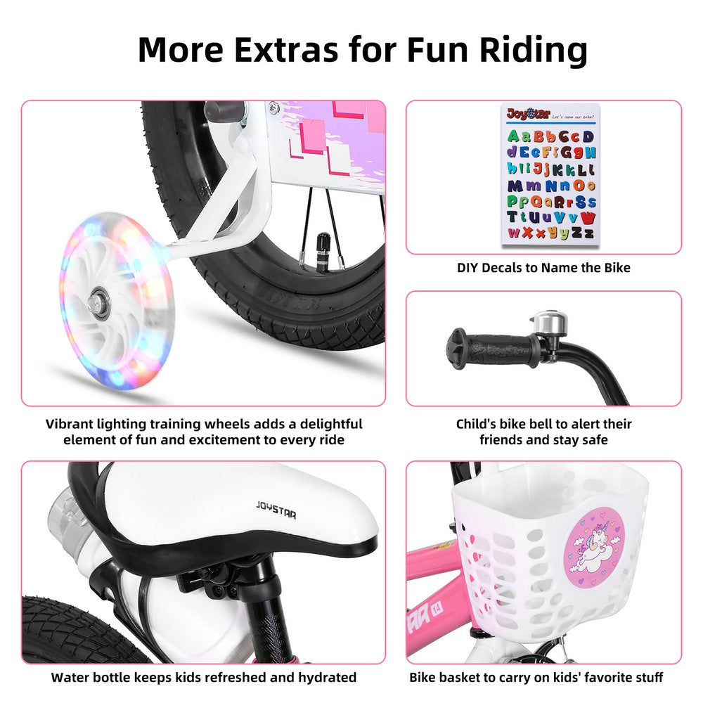 JOYSTAR Pluto 2.0 Kids Bike with Flash Training Wheels
