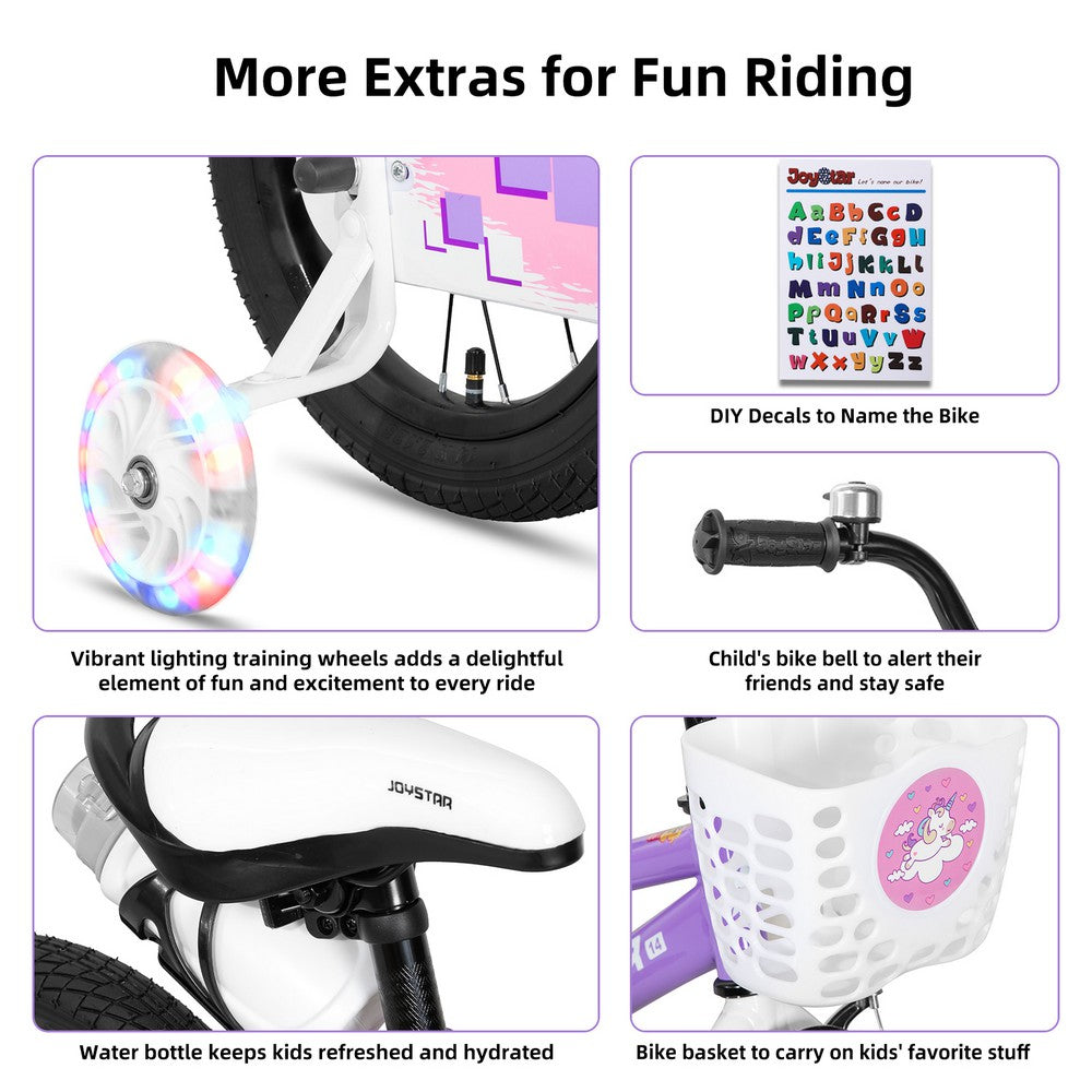 JOYSTAR Pluto 2.0 Kids Bike with Flash Training Wheels