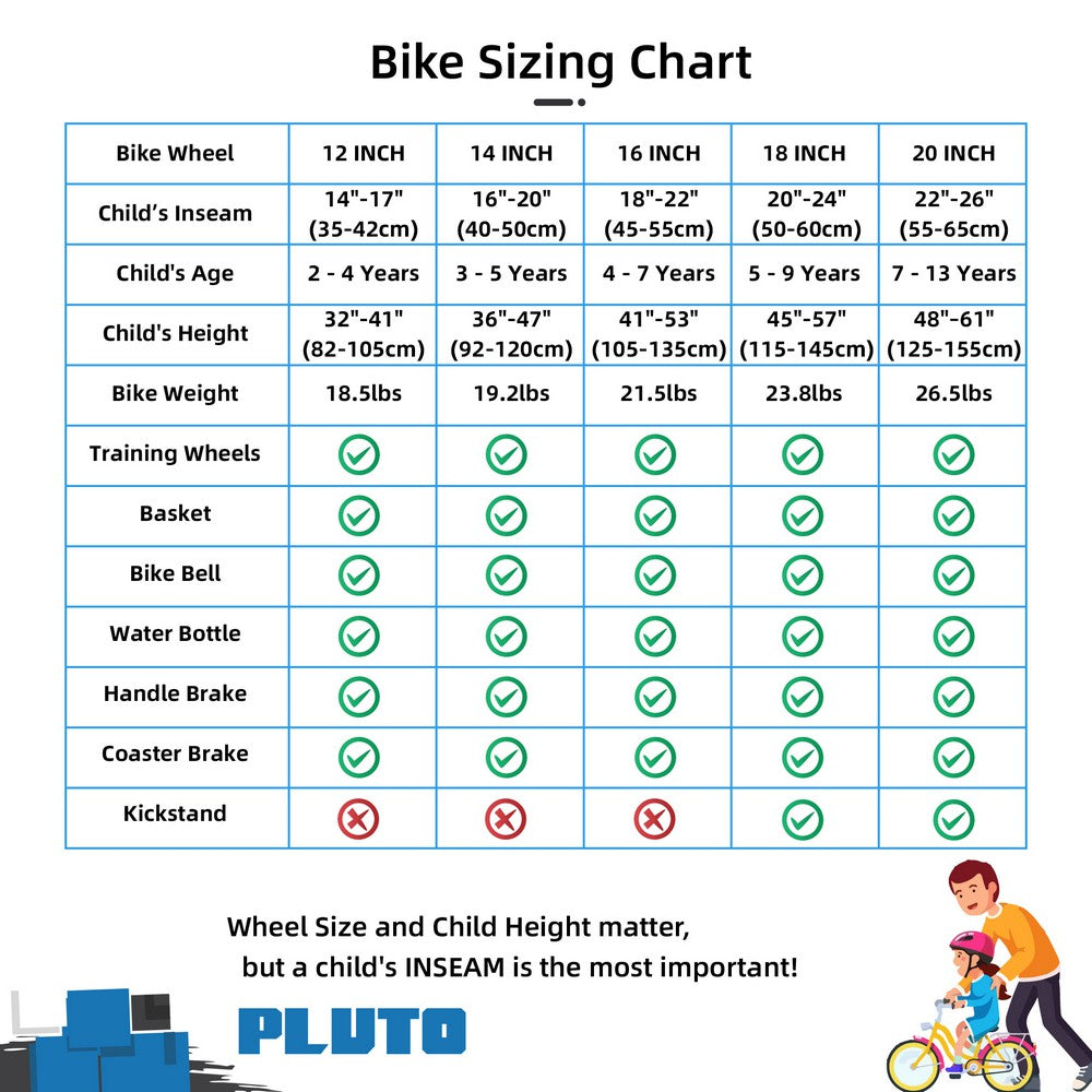 JOYSTAR Pluto 2.0 Kids Bike with Flash Training Wheels
