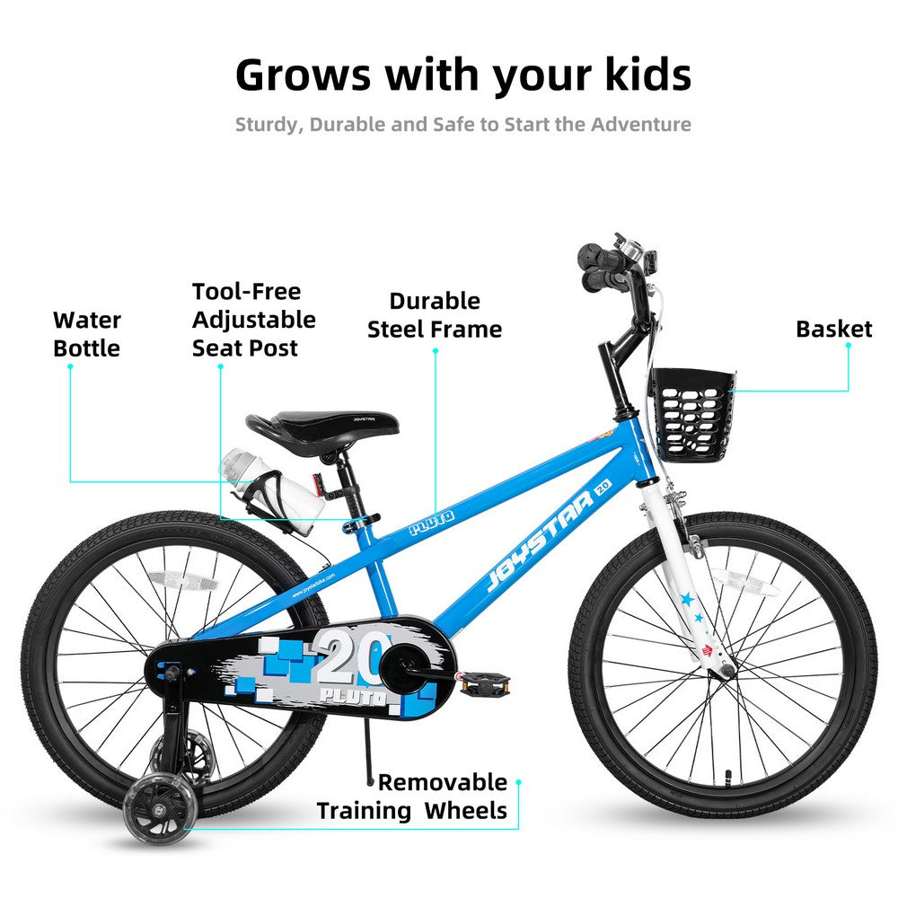 JOYSTAR Pluto 2.0 Kids Bike with Flash Training Wheels