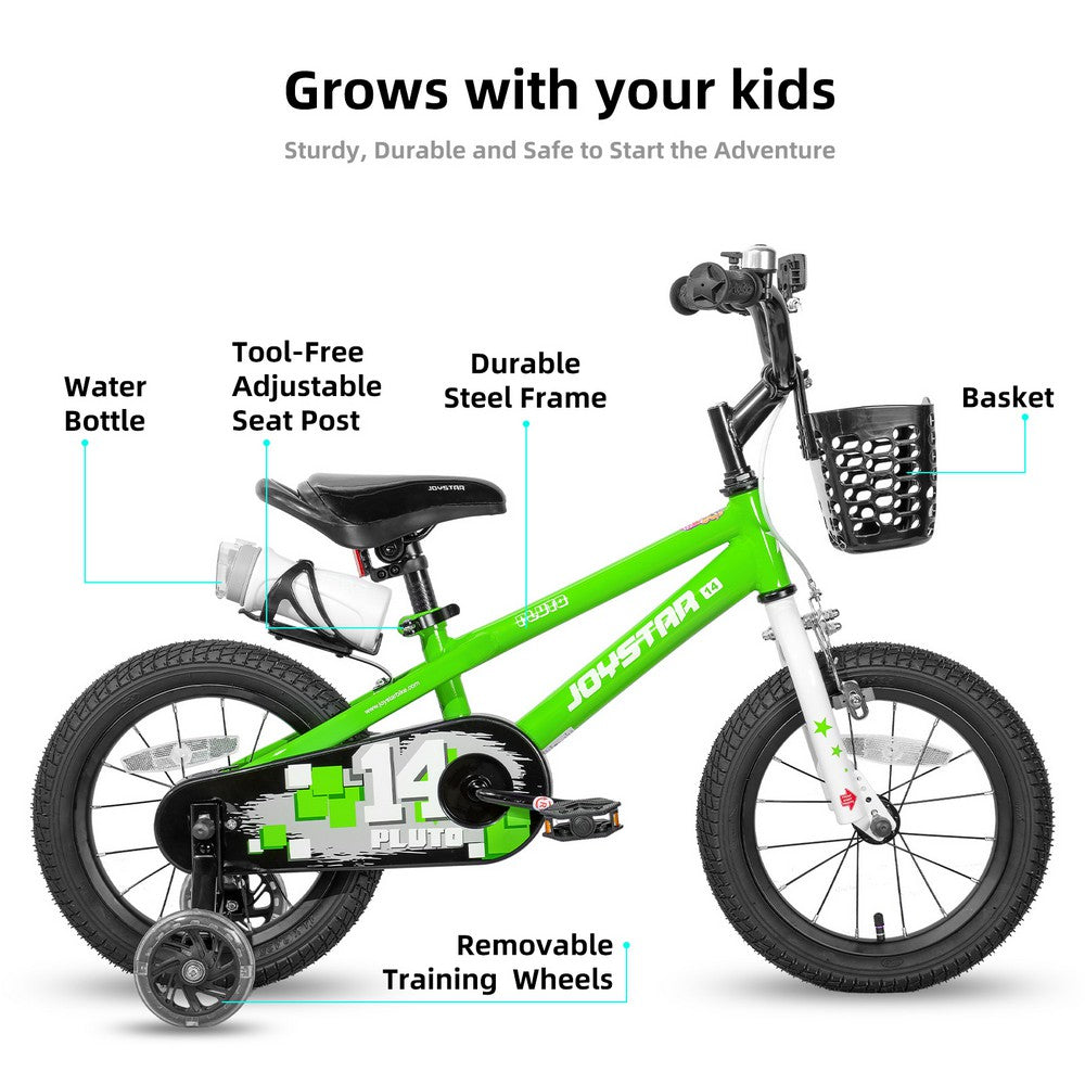 JOYSTAR Pluto 2.0 Kids Bike with Flash Training Wheels