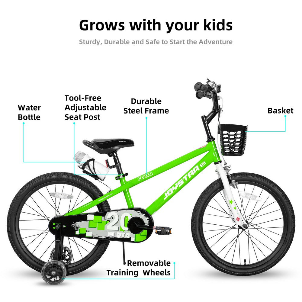 JOYSTAR Pluto 2.0 Kids Bike with Flash Training Wheels
