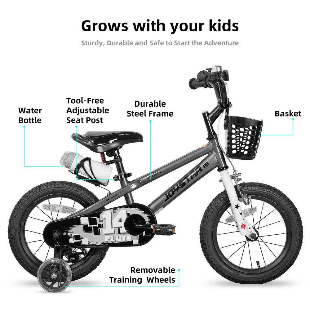 JOYSTAR Pluto 2.0 Kids Bike with Flash Training Wheels