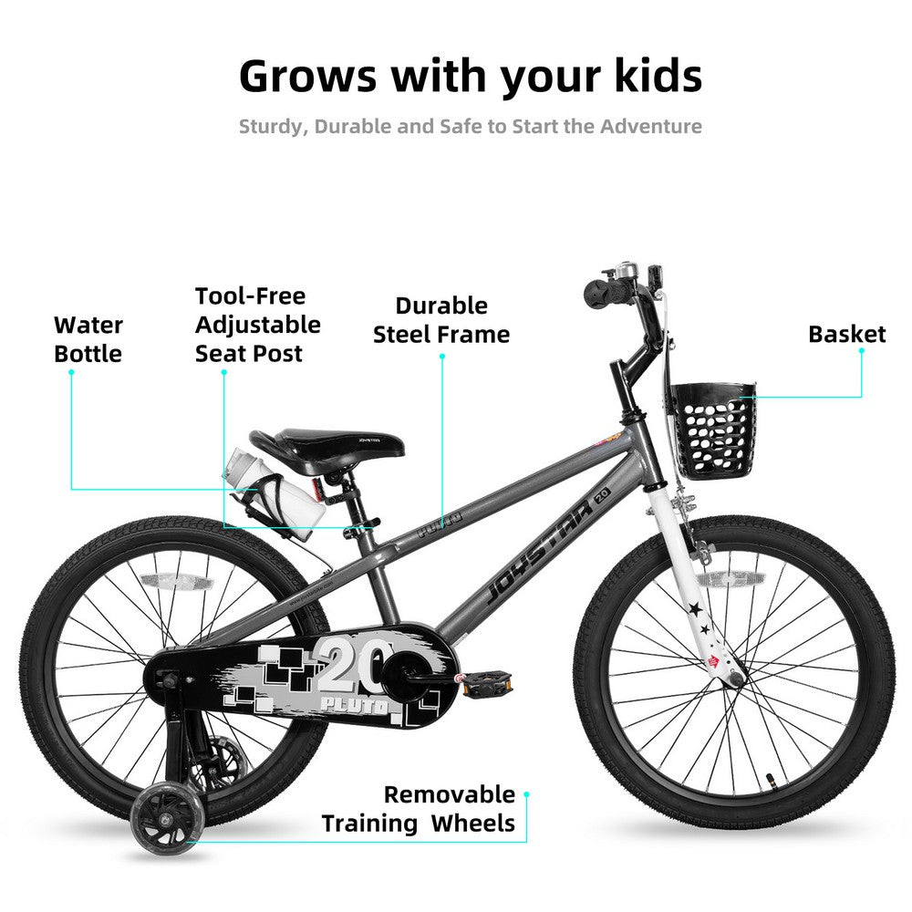 JOYSTAR Pluto 2.0 Kids Bike with Flash Training Wheels